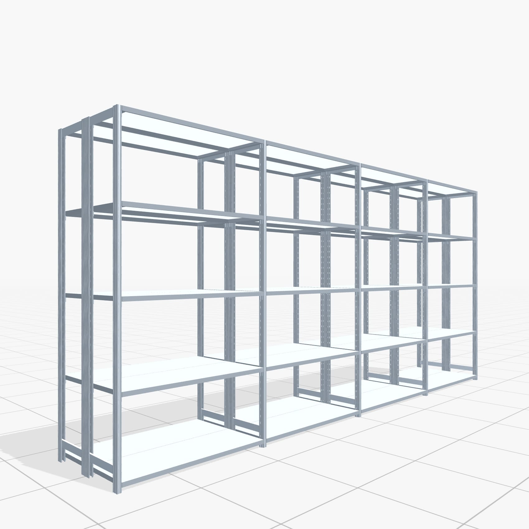 Rayonnages métalliques FBX 4000, H : 2.250 mm, L : 4.820 mm mm, P : 400 mm, Niveaux : 5