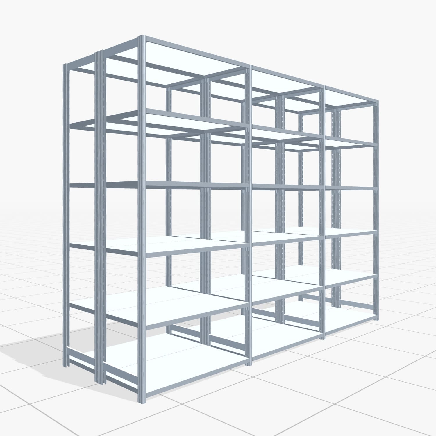Rayonnages métalliques FBX 4000, H: 2.250 mm, L : 3.023 mm mm, P: 500 mm, Niveaux : 6