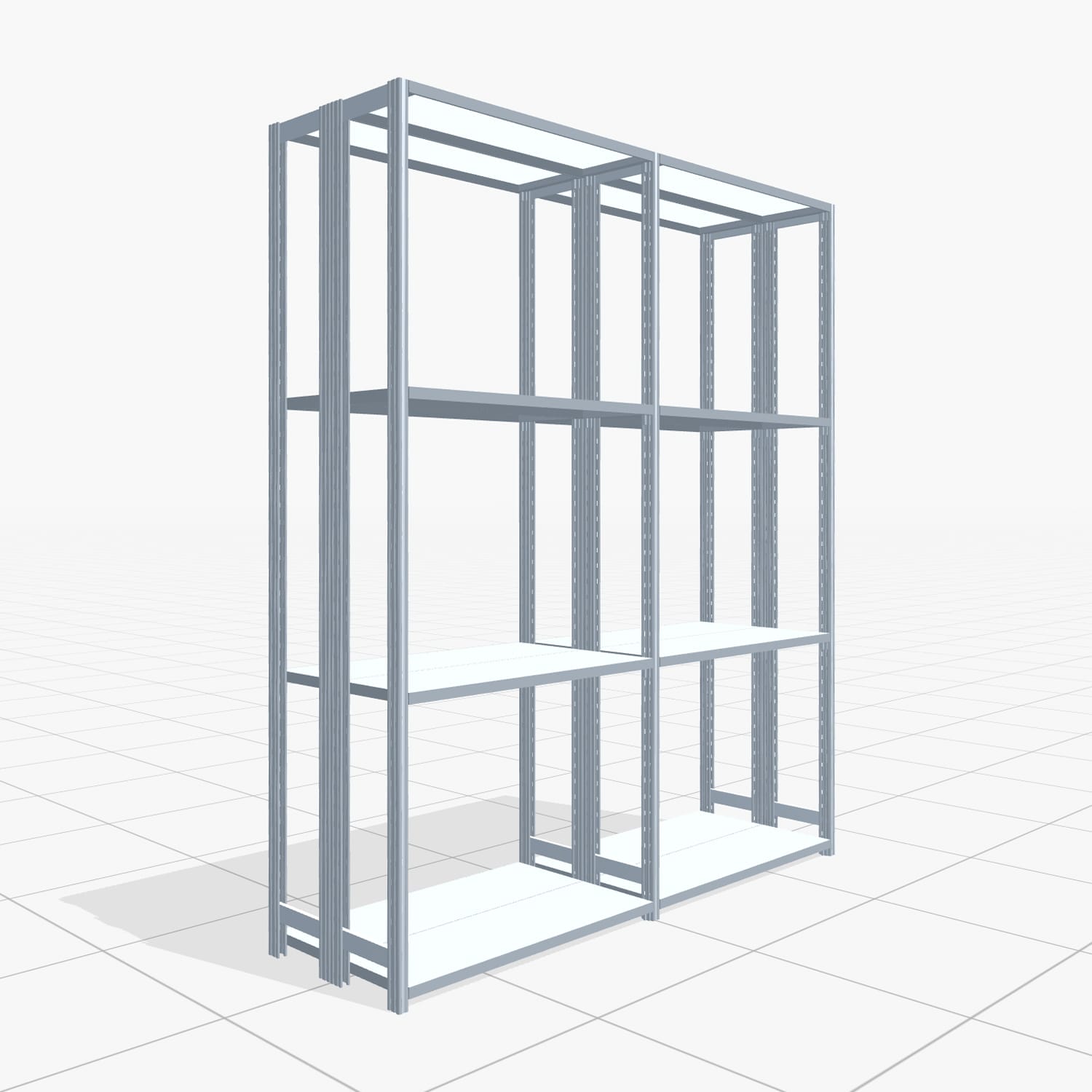 Rayonnages métalliques FBX 4000, H: 2.350 mm, L : 2.026 mm mm, P: 300 mm, Niveaux : 4