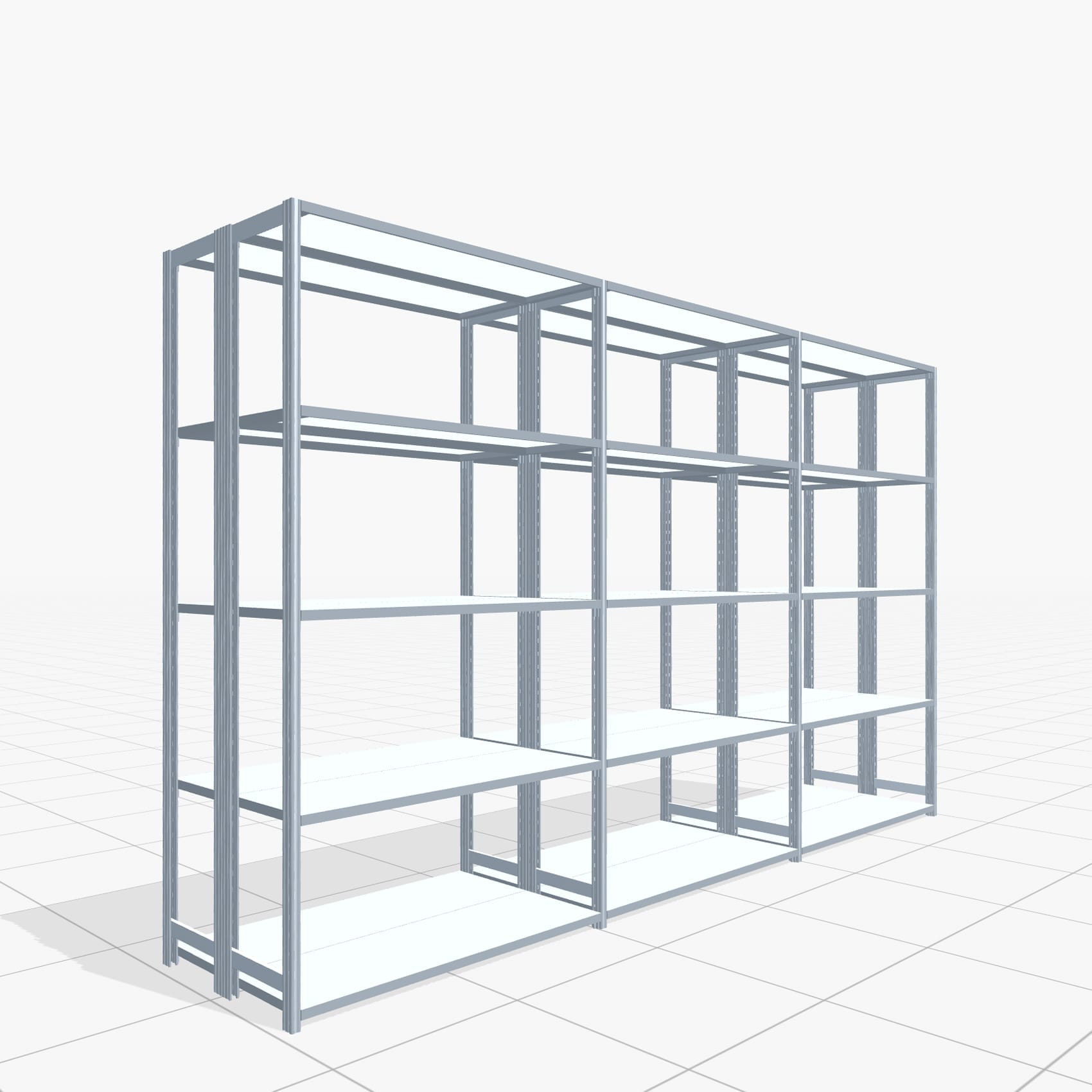 Rayonnages métalliques FBX 4000, H: 2.350 mm, L : 3.923 mm mm, P: 400 mm, Niveaux : 5