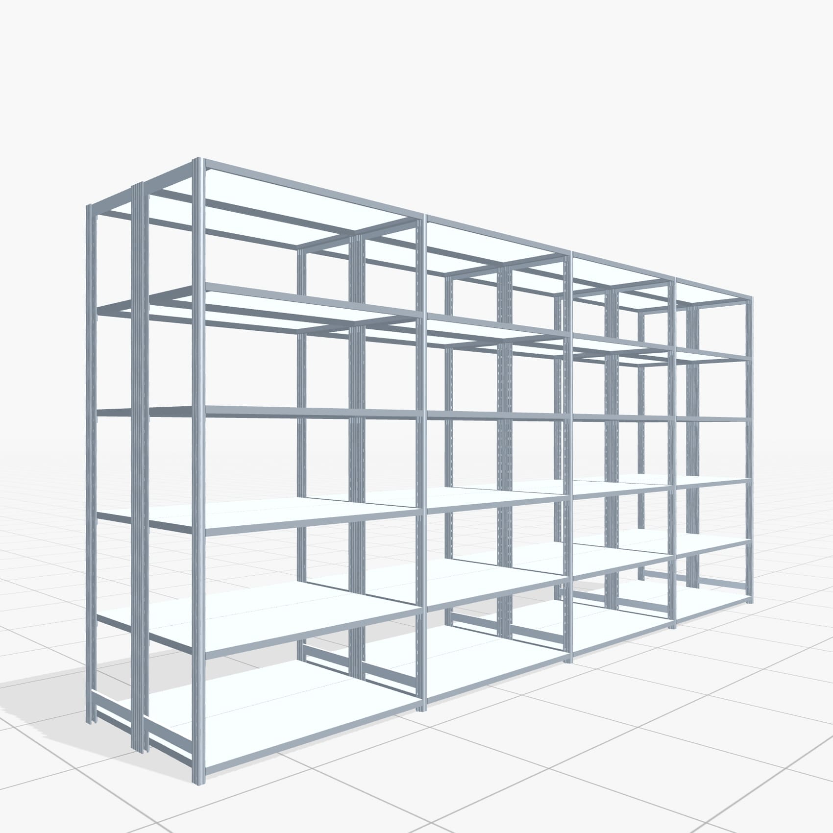 Legbordstelling FBX 4000, H: 2.350 mm, B: 4.820 mm mm, D: 500 mm, niveaus: 6