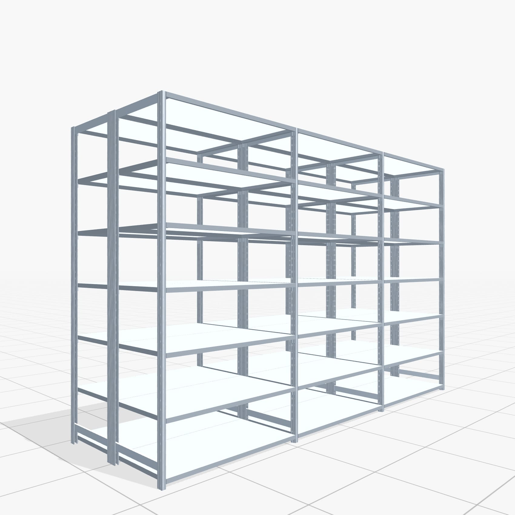 Legbordstelling FBX 4000, H: 2.350 mm, B: 3.623 mm mm, D: 600 mm, niveaus: 7