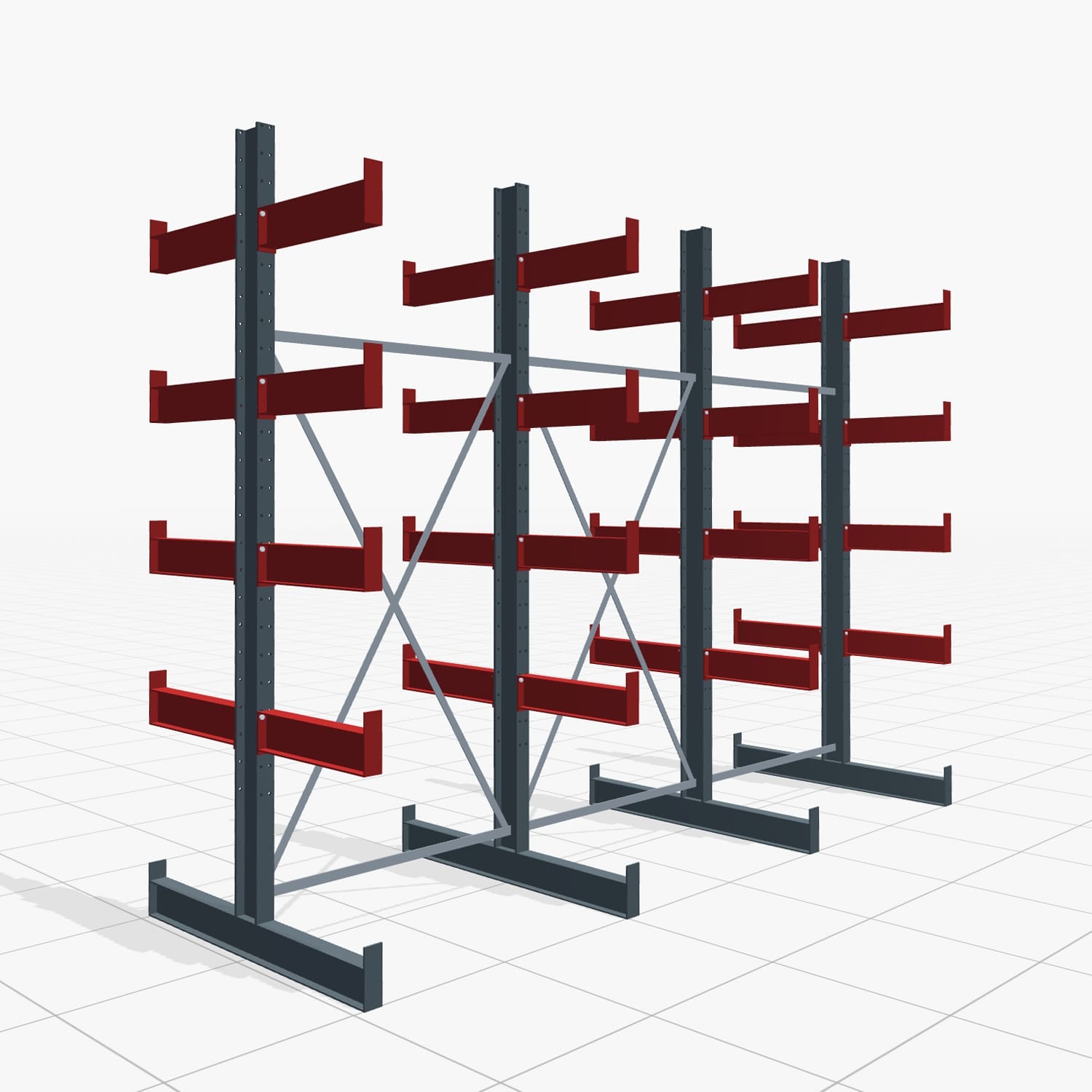 Draagarmstellingen handbediend KHX 3000, H: 3.000 mm, B: 3.931 mm mm, Armlengte: 1.840 kg, dubbelzijdig gebruik