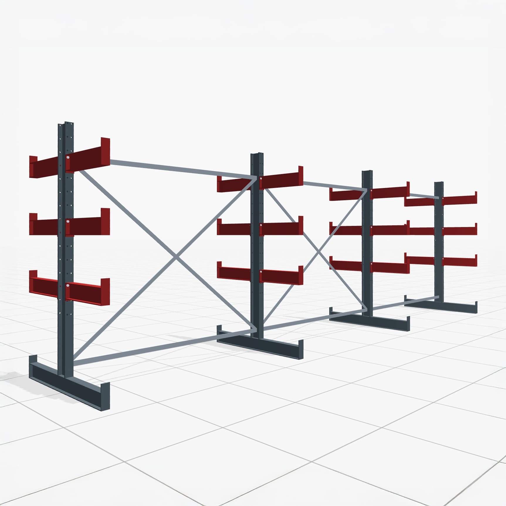 Draagarmstellingen handbediend KHX 3000, H: 2.000 mm, B: 6.076 mm mm, Armlengte: 2.240 kg, dubbelzijdig gebruik