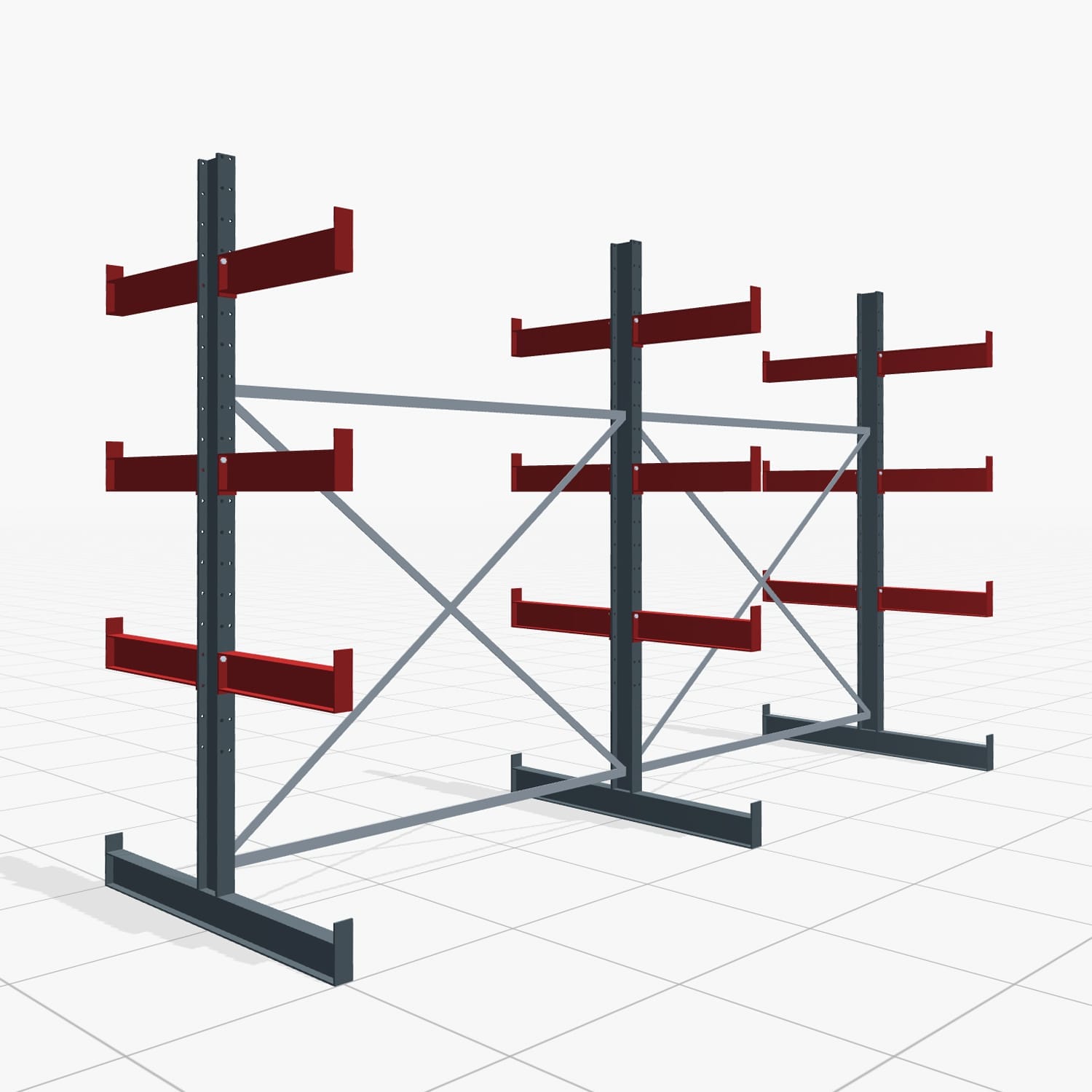 Draagarmstellingen handbediend KHX 3000, H: 2.500 mm, B: 4.075 mm mm, armlengte: 2.600 kg, dubbelzijdig gebruik