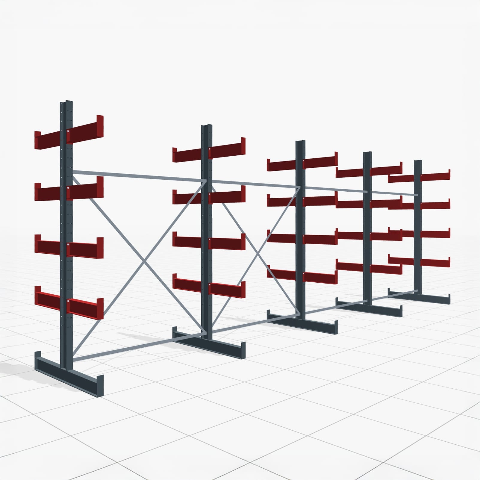 Draagarmstellingen handbediend KHX 3000, H: 3.000 mm, B: 8.077 mm mm, Armlengte: 2.240 kg, dubbelzijdig gebruik