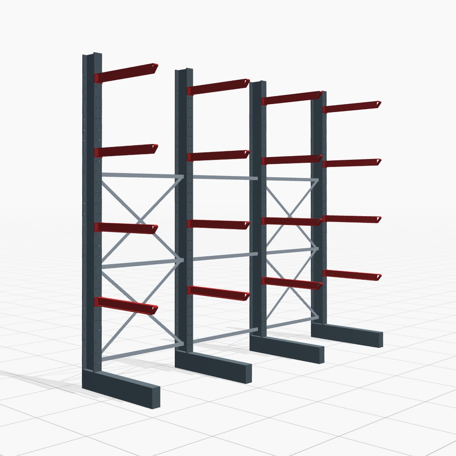 Draagarmstellingen heftruckbediend KSX 2000, H: 3.000 mm, B: 3700 mm, armlengte: 800 mm, eenzijdig gebruik