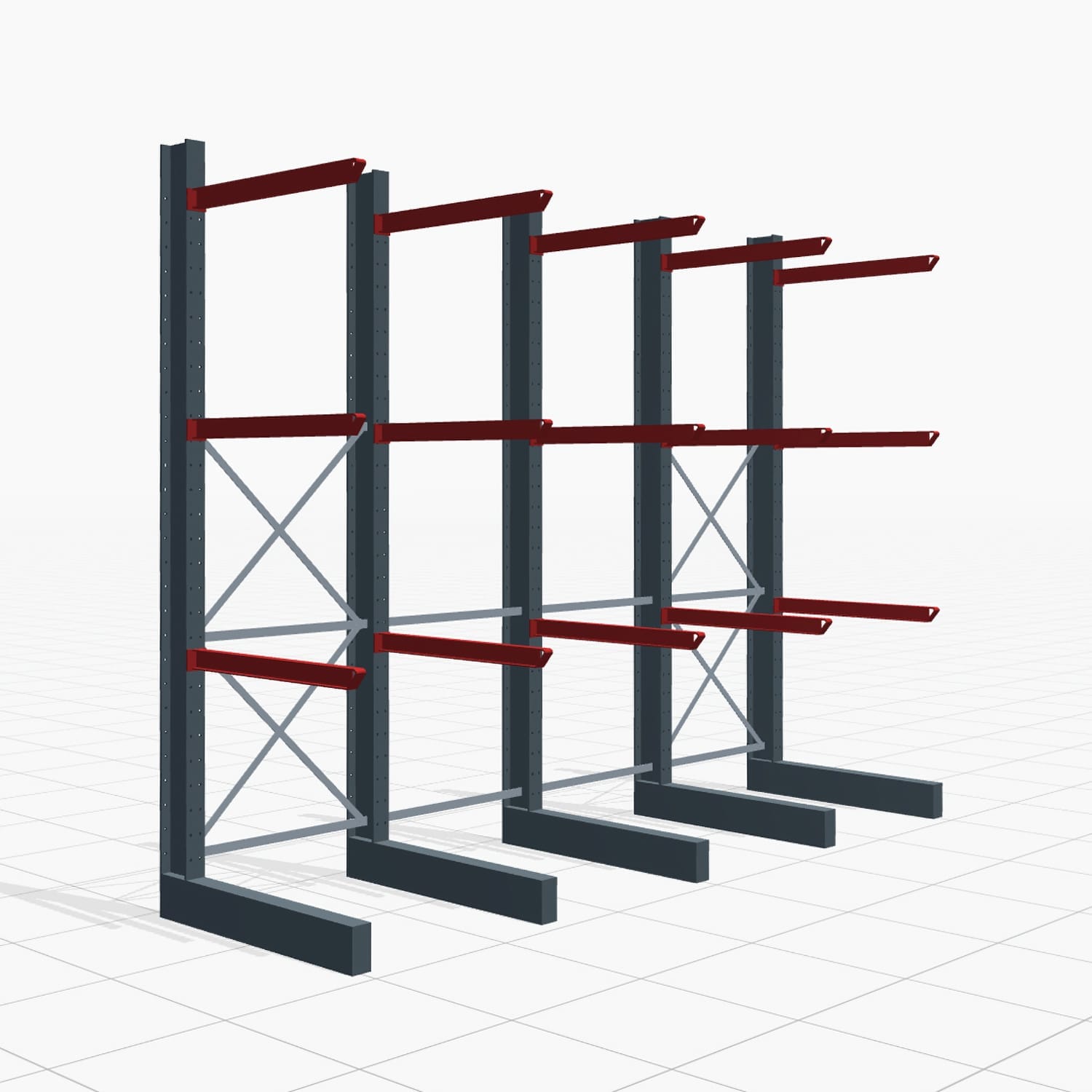 Draagarmstellingen heftruckbediend KSX 2000, H: 3.000 mm, B: 4110 mm, Armlengte: 1.000 mm, eenzijdig gebruik