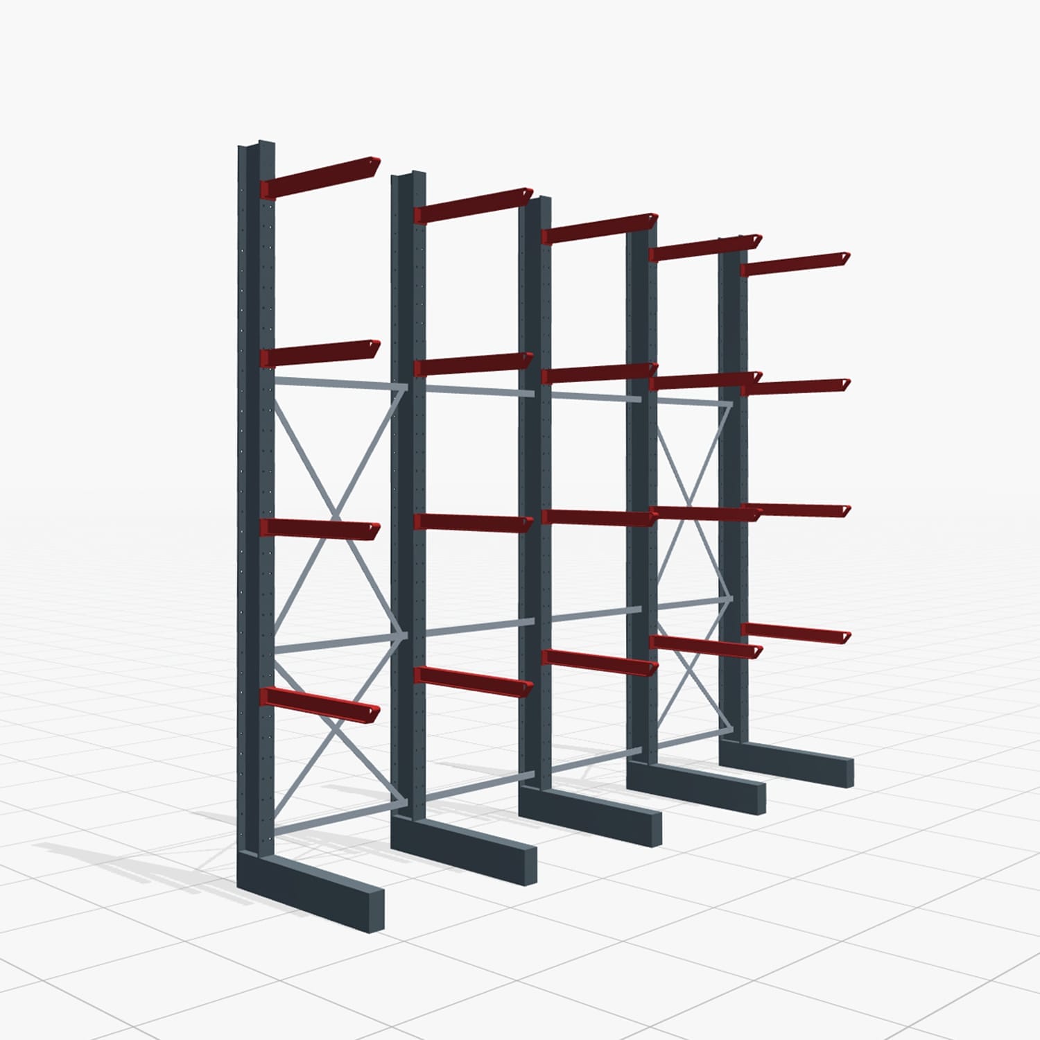 Draagarmstellingen heftruckbediend KSX 2000, H: 3.500 mm, B: 4110 mm, Armlengte: 800 mm, enkelzijdig gebruik