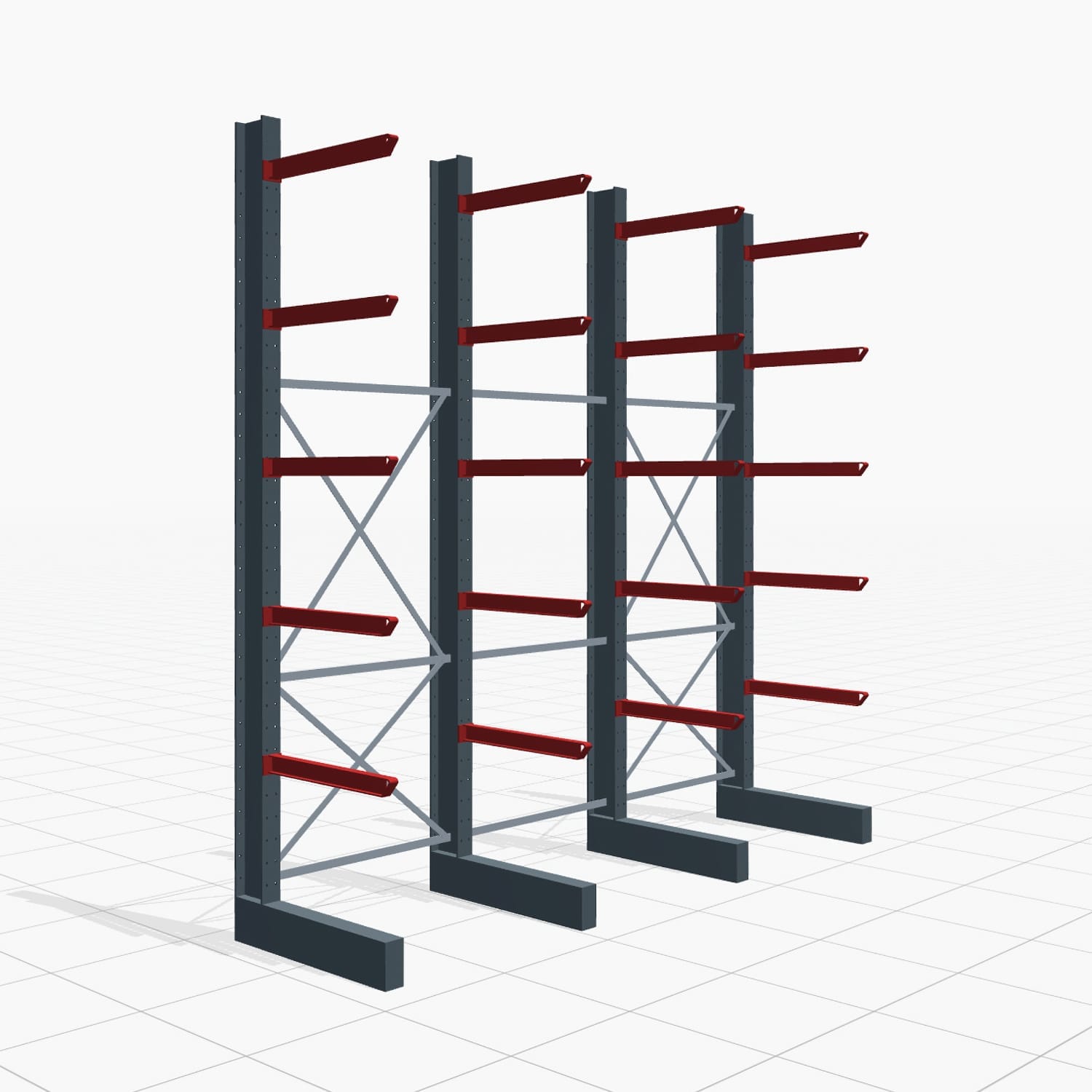 Draagarmstellingen heftruckbediend KSX 2000, H: 3.500 mm, B: 3700 mm, Armlengte: 800 mm, eenzijdig gebruik