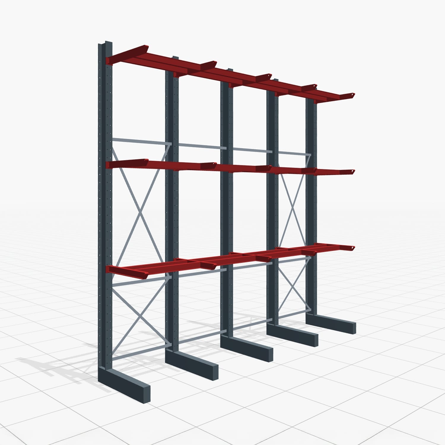 Rayonnages cantilever pour chariot KSX 2000, H : 4.000 mm, L : 4110 mm, Longueur de bras : 800 mm, utilisation unilatérale