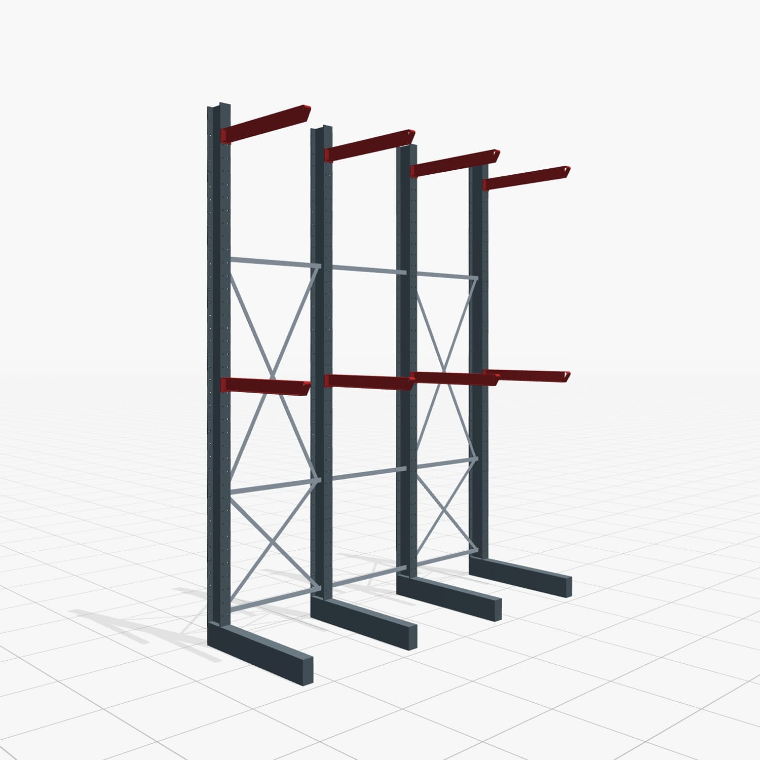 Draagarmstellingen heftruckbediend KSX 2000, H: 4.000 mm, B: 3100 mm, armlengte: 1.000 mm, eenzijdig gebruik