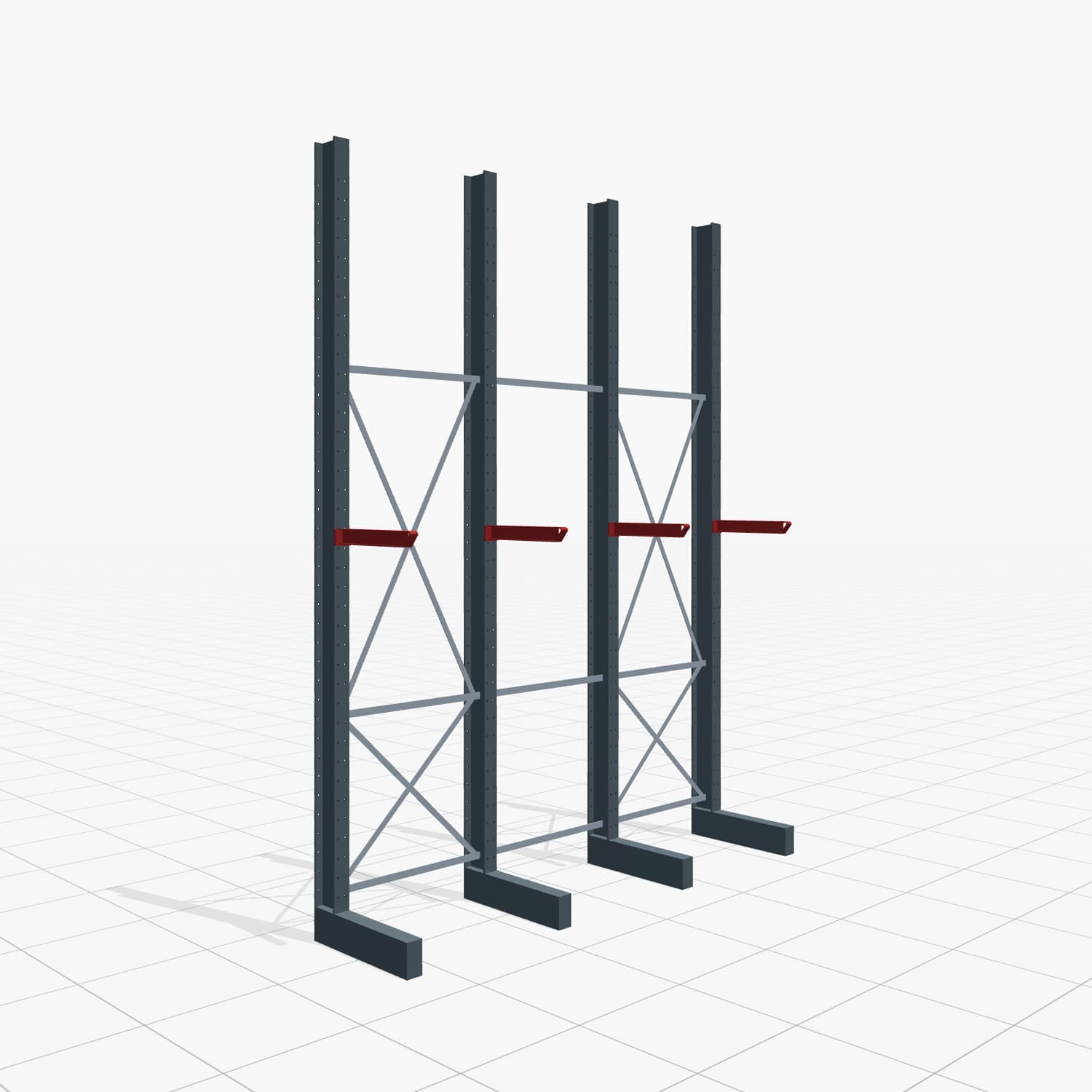 Rayonnages cantilever pour chariot KSX 2000, H : 4.000 mm, L : 3100 mm, Longueur de bras : 600 mm, Utilisation unilatérale