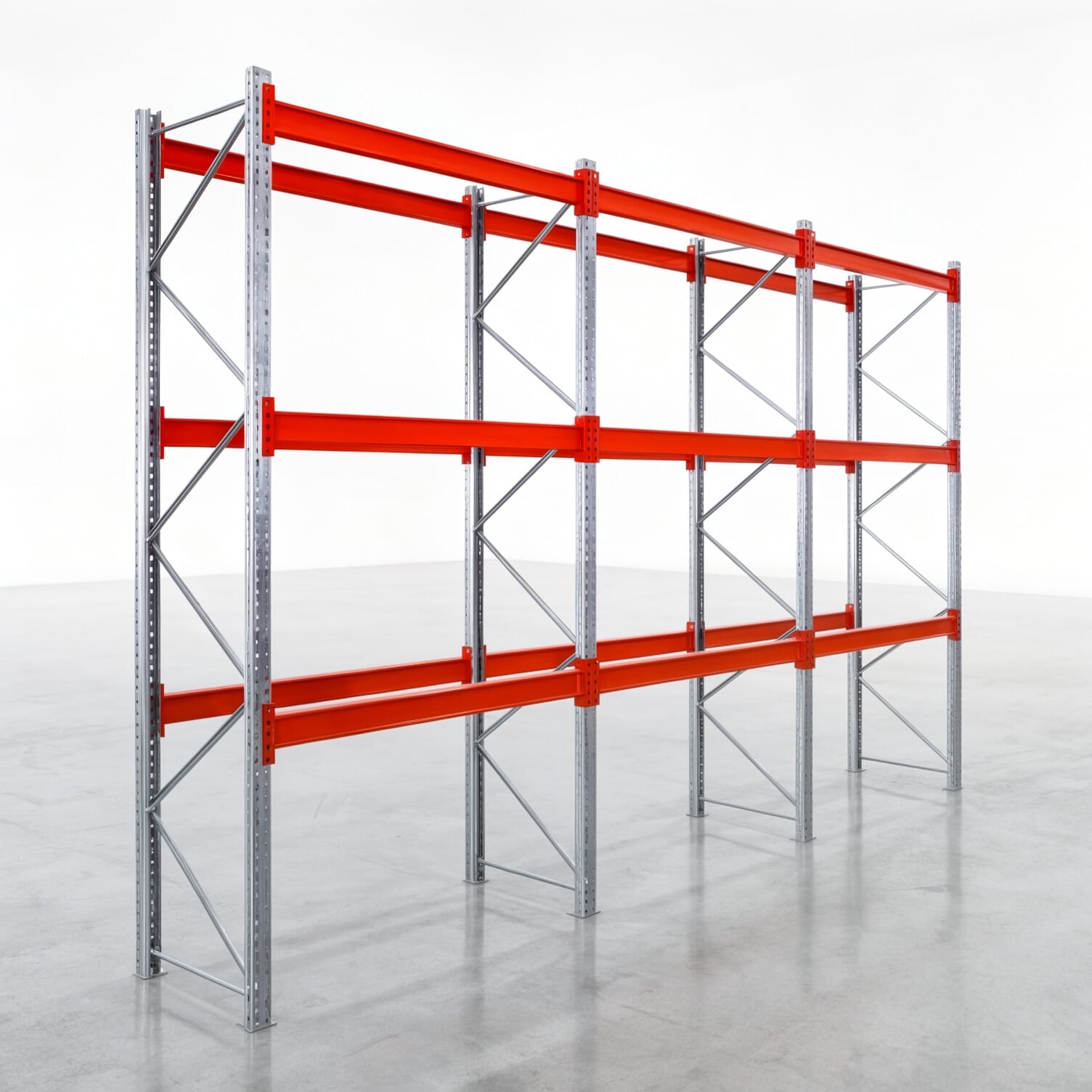 Rayonnages à palettes PRX 1000, palette Europe, H : 3.600 mm, L : 5.800 mm, poids de palette : 1.500 kg, emplacements palettes : 24