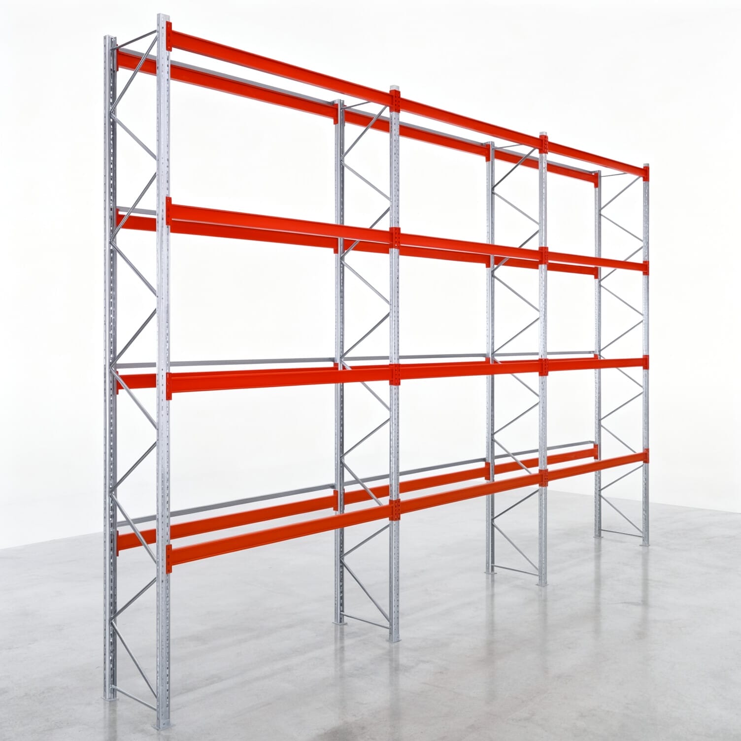 Rayonnages à palettes PRX 1000, palette Europe, H : 5.600 mm, L : 8.500 mm, poids de palette : 1.000 kg, emplacements palettes : 45