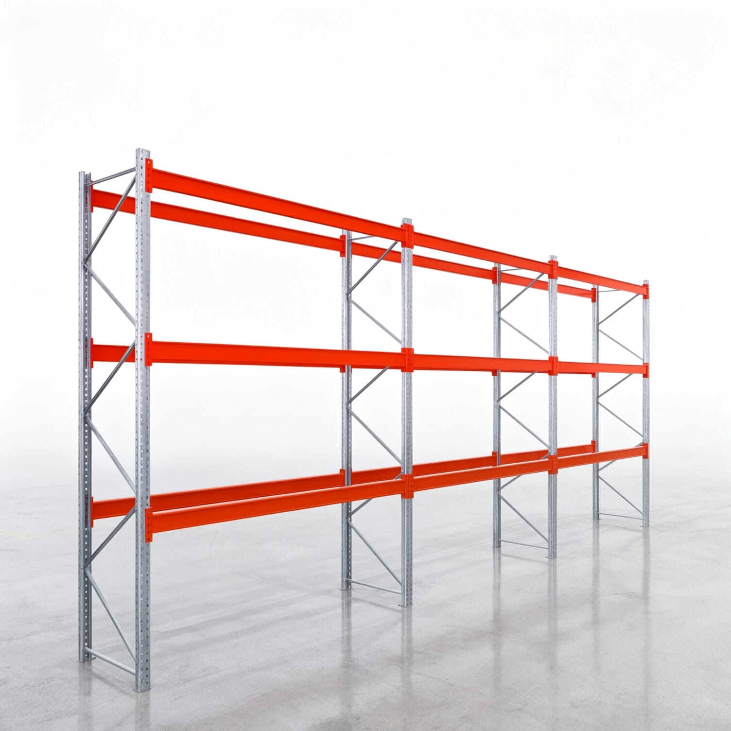 Rayonnages à palettes PRX 1000, palette Europe, H : 3.600 mm, L : 8.500 mm, poids palette : 1.250 kg, emplacements palettes : 36