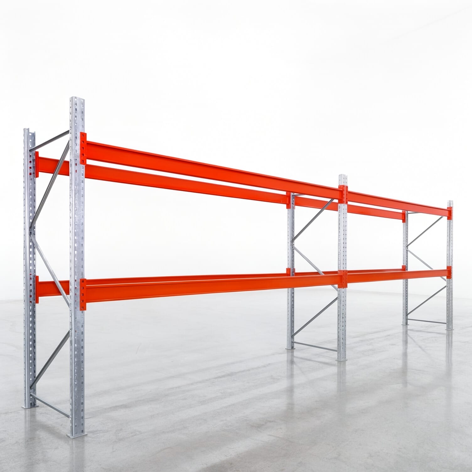 Rayonnages à palettes PRX 1000, palette industrielle, H : 2.100 mm, l : 5.700 mm, poids de palette : 1.000 kg, emplacements palette : 18