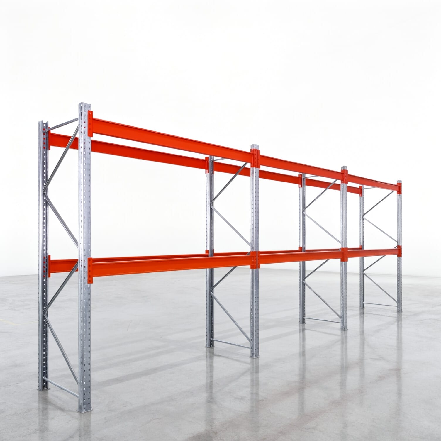 Rayonnages à palettes PRX 1000, palette industrielle, H : 2.600 mm, L : 5.800 mm, poids de palette : 1.000 kg, emplacements de palettes : 18