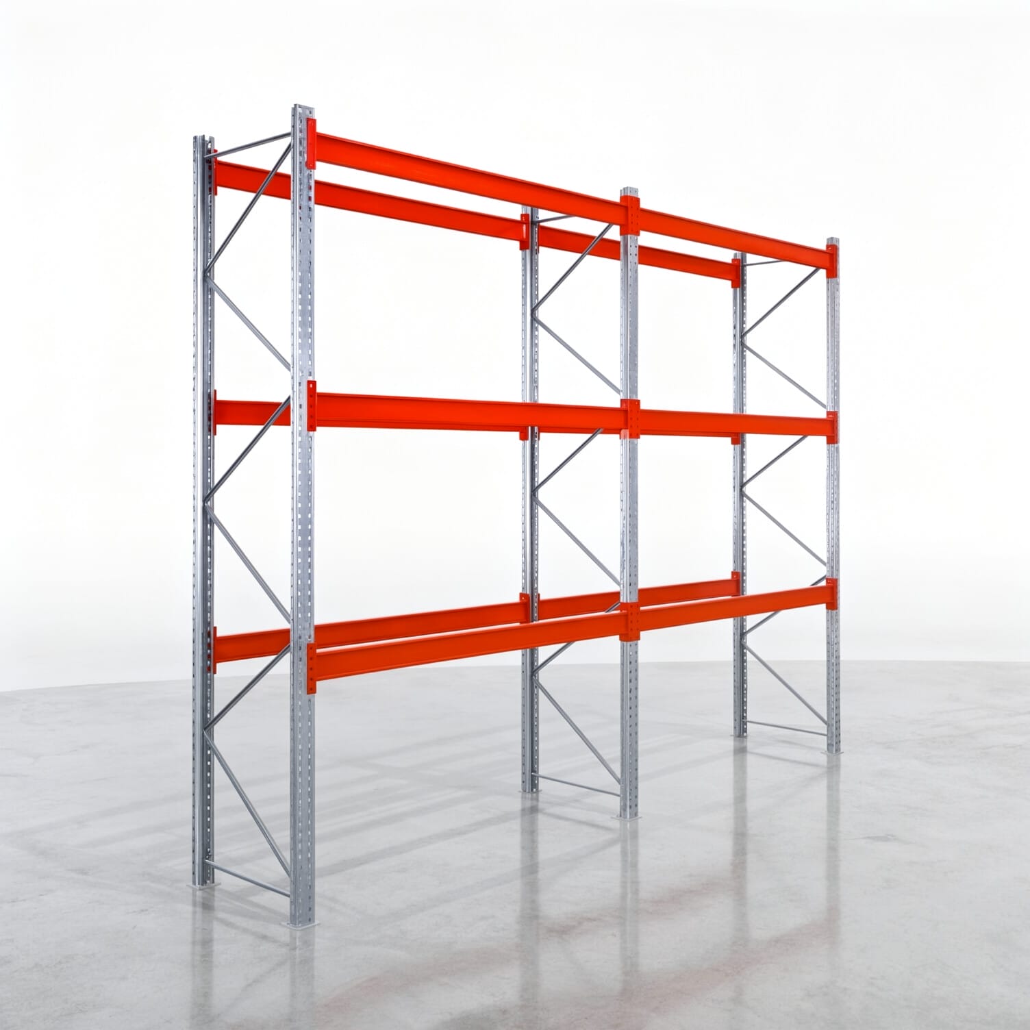 Rayonnages à palettes PRX 1000, palette industrielle, H: 3.600 mm, L : 3.900 mm, poids de la palette : 750 kg, emplacements palettes : 16