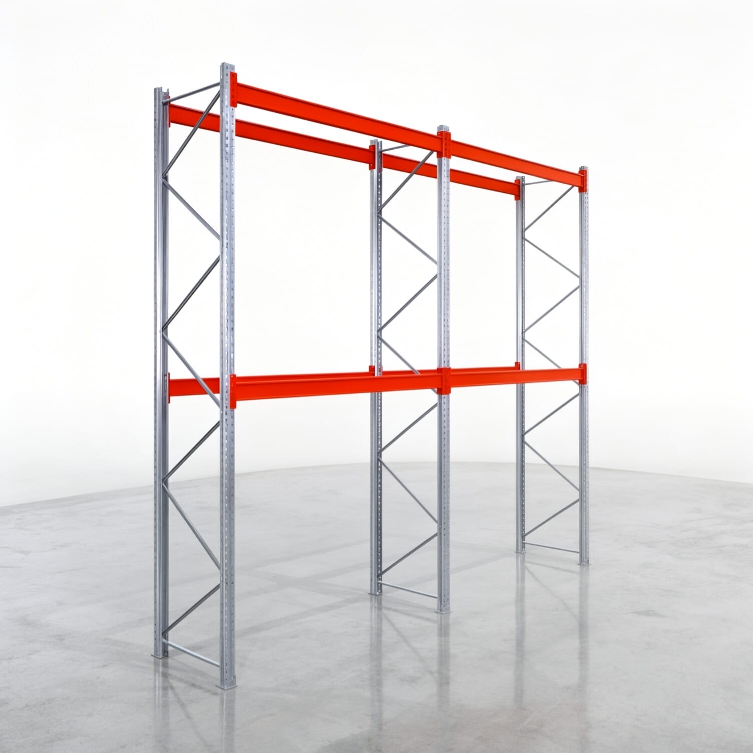 Rayonnages à palettes PRX 1000, palette industrielle, H : 4.100 mm, L : 3.900 mm, poids de palette : 750 kg, emplacements palettes : 12