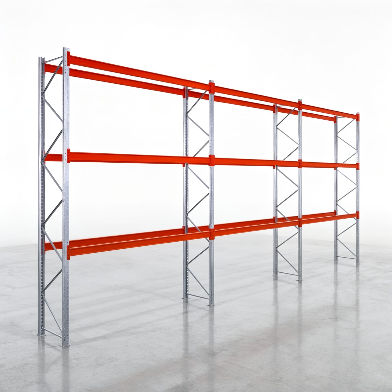 Rayonnages à palettes PRX 1000, palette industrielle, H: 4.600 mm, L : 8.500 mm, poids de palette : 750 kg, emplacements palettes : 36