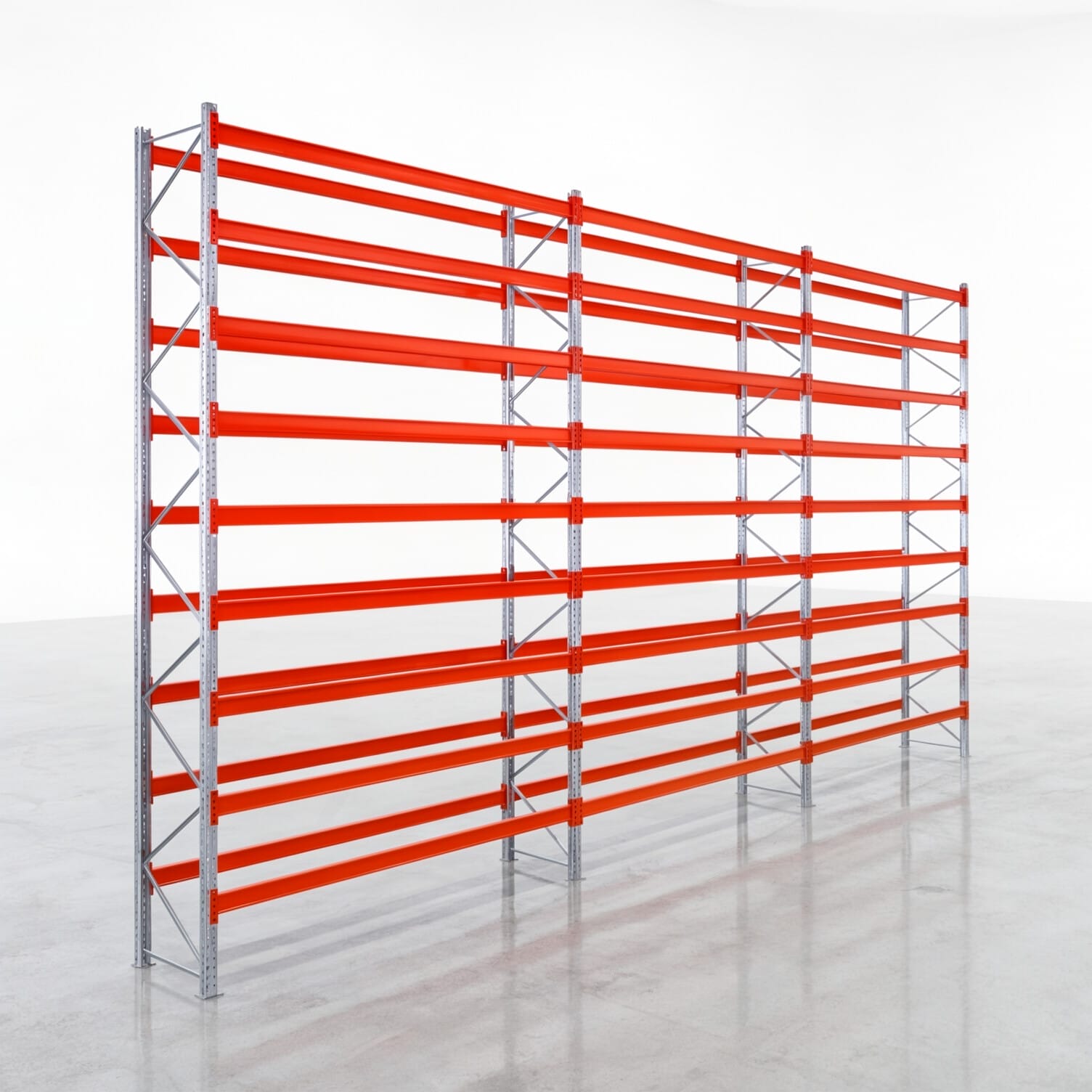 Rayonnages à palettes PRX 1000, palette industrielle, H : 5.600 mm, l : 8.500 mm, poids de palette : 750 kg, emplacements de palettes : 27