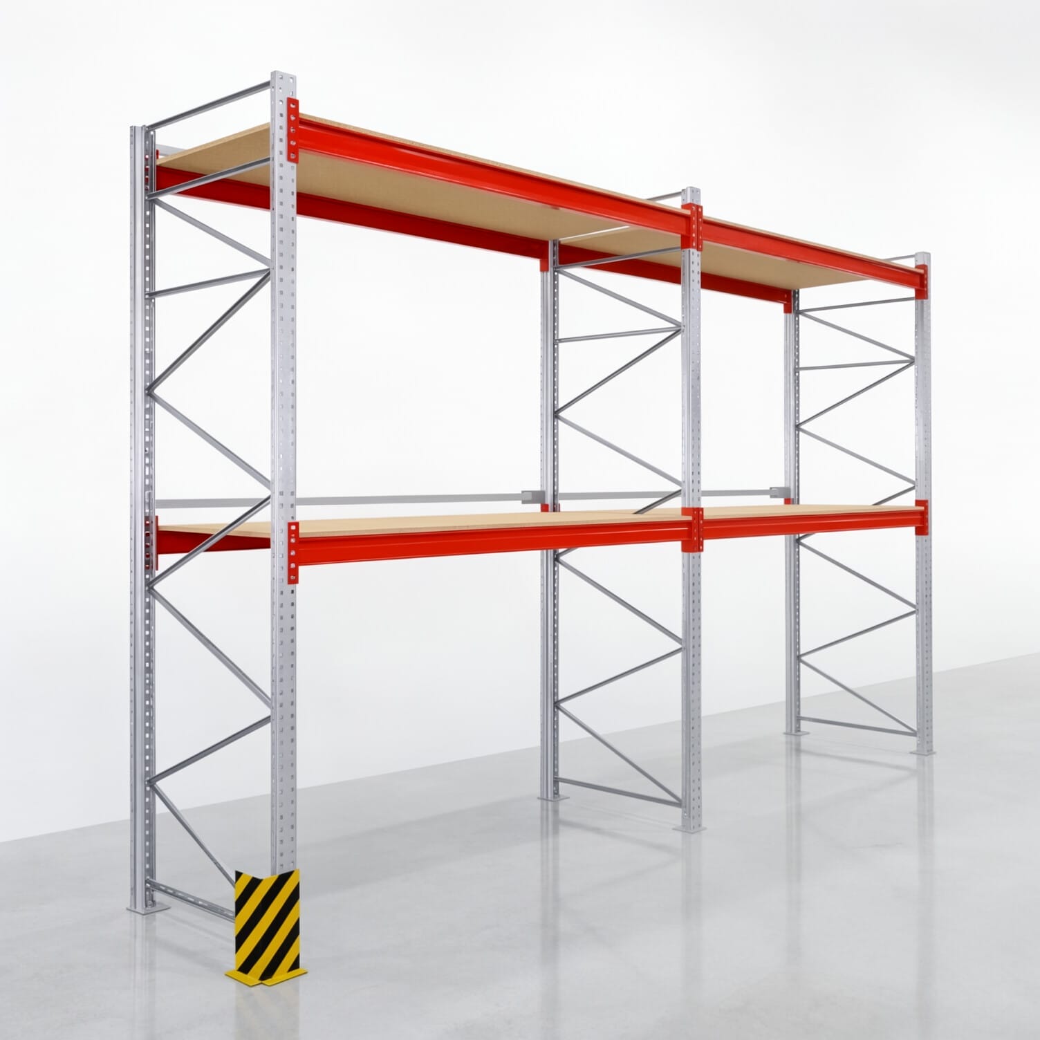 Rayonnages à palettes PRX 1000, palette Europe, H : 3.600 mm, L : 5.700 mm, poids de palette : 500 kg, emplacements palettes : 18