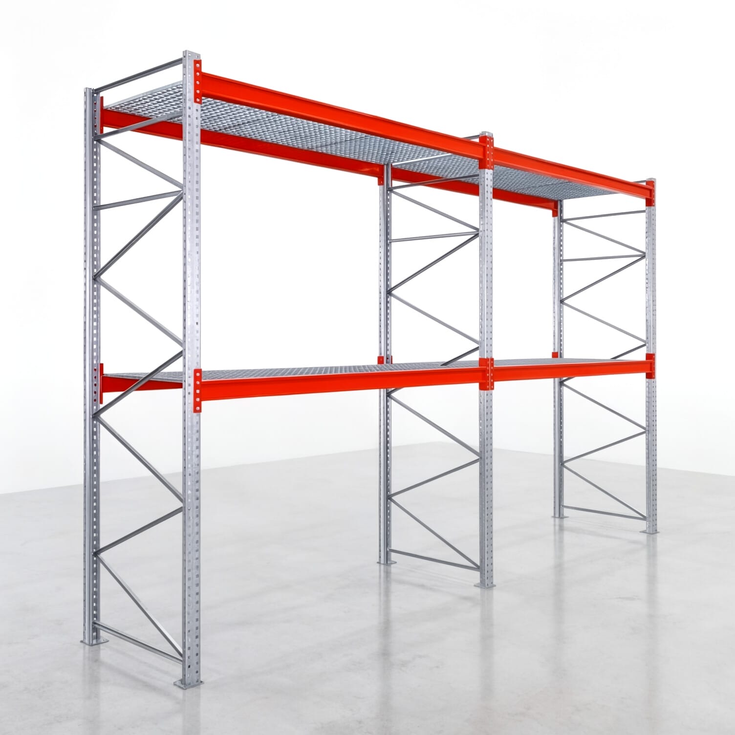 Rayonnages à palettes PRX 1000, palette Europe, H : 3.600 mm, L : 5.700 mm, poids de palette : 750 kg, emplacements palettes : 18