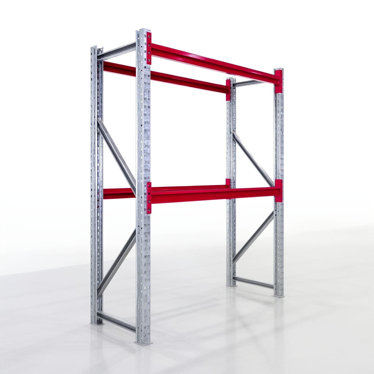 Magazijnstellingen WSX 5000, H: 2.000 mm, B: 1.626 mm mm, D: 600 mm, Niveaus: 3, Vakbreedte: 1.500 mm, Oplegging: zonder