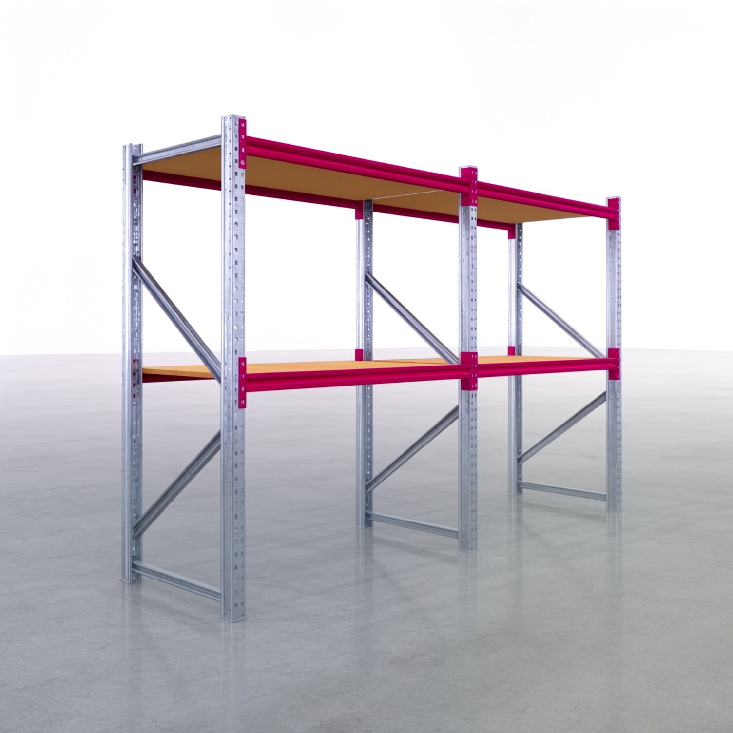 Magazijnstellingen WSX 5000, H: 2.000 mm, B: 3.187 mm mm, D: 800 mm, niveaus: 3, vakbreedte: 1.500 mm, opleg: spaanplaat