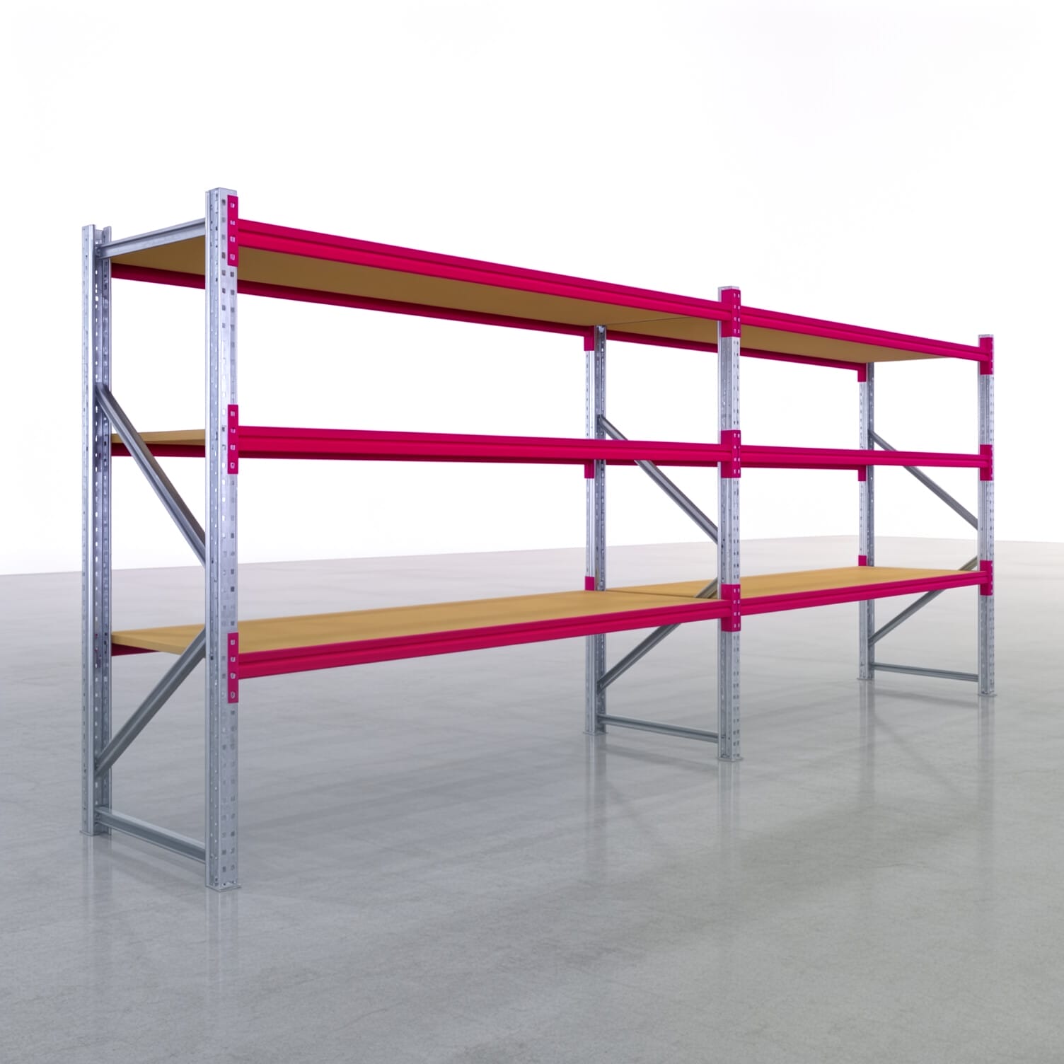 Magazijnstellingen WSX 5000, H: 2.000 mm, B: 5.167 mm mm, D: 800 mm, niveaus: 4, vakbreedte: 2.500 mm, oplegging: spaanplaat