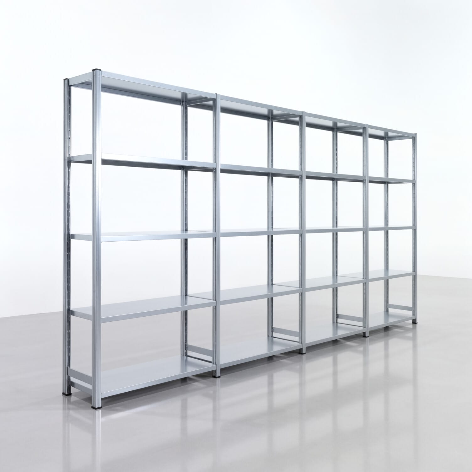 Rayonnages métalliques FBX 4000, H: 2.000 mm, L : 4.020 mm mm, P : 400 mm, niveaux : 5