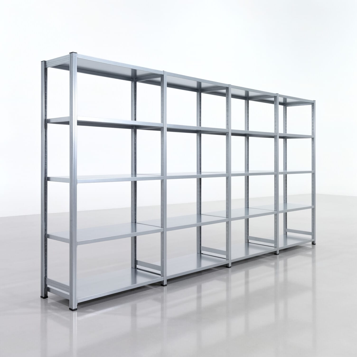 Rayonnages métalliques FBX 4000, H : 2.000 mm, B : 4.020 mm mm, P : 500 mm, niveaux : 5