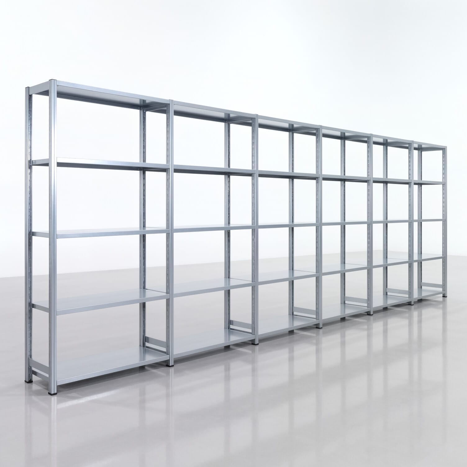 Rayonnages métalliques FBX 4000, H: 2.000 mm, B: 6.014 mm mm, T: 400 mm, niveaux : 5