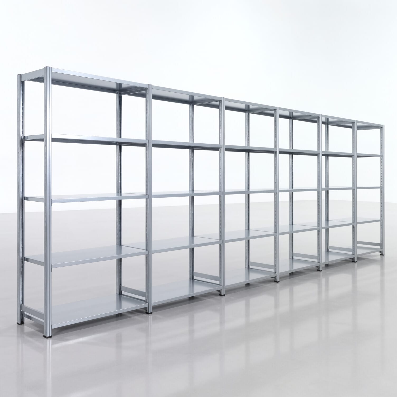 Rayonnages métalliques FBX 4000, H: 2.000 mm, B: 6.014 mm mm, P: 500 mm, Niveaux : 5