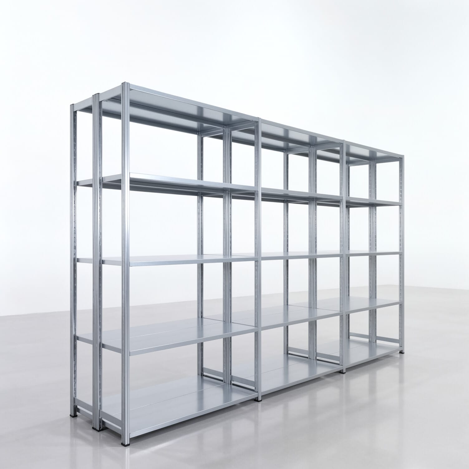 Rayonnages métalliques FBX 4000, H: 2.350 mm, L : 3.923 mm mm, P: 400 mm, Niveaux : 5