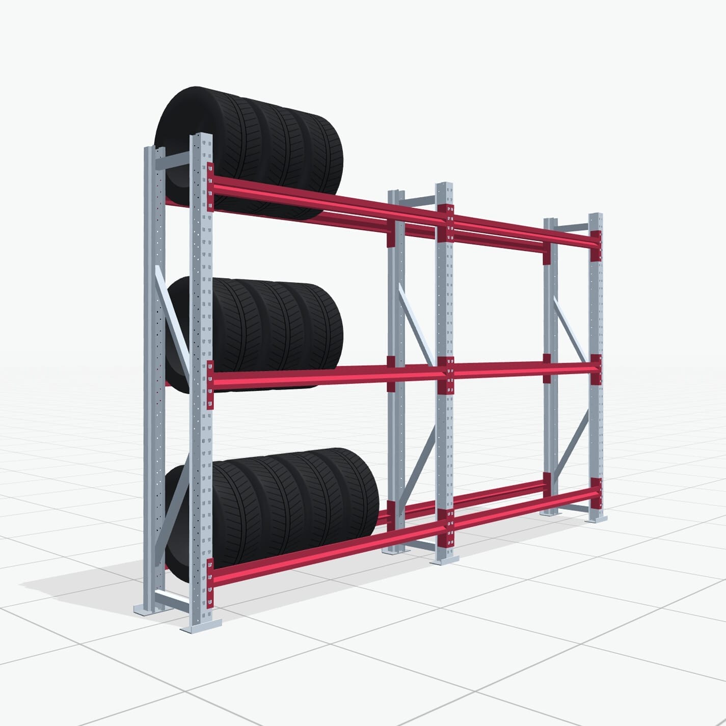 Bandenstellingen RSX 5000, H: 2.000 mm, B: 3.187 mm mm, D: 400 mm (13 - 15