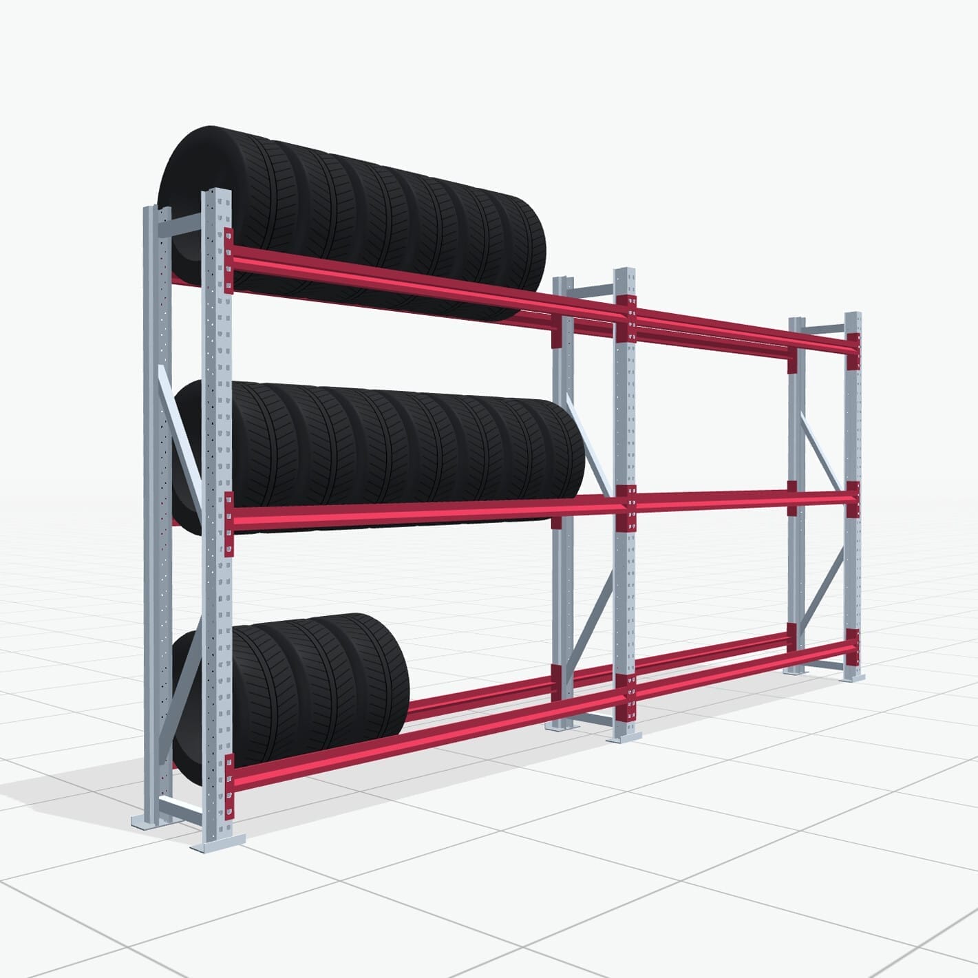 Bandenstellingen RSX 5000, H: 2.000 mm, B: 4.177 mm mm, D: 400 mm (13 - 15