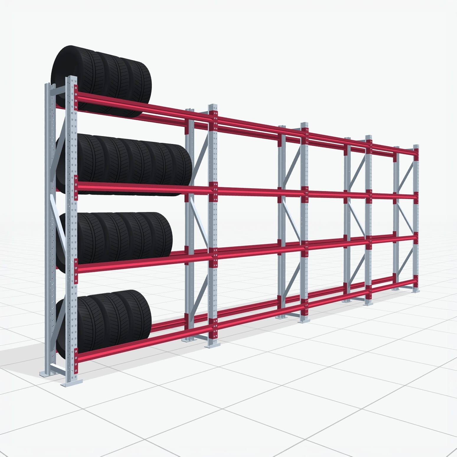 Bandenstellingen RSX 5000, H: 2.400 mm, B: 6.309 mm mm, D: 400 mm (13 - 15