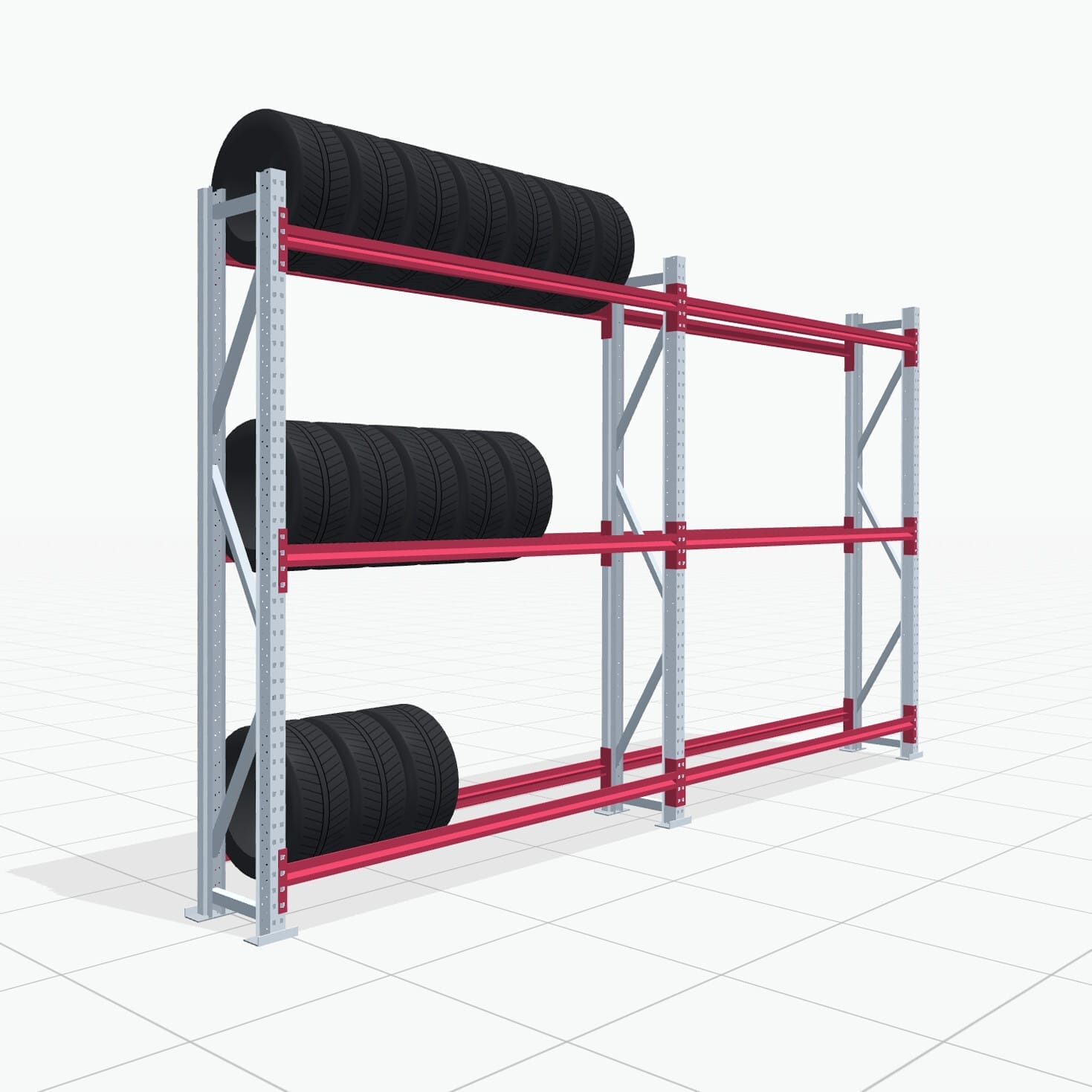 Bandenstellingen RSX 5000, H: 2.400 mm, B: 4.177 mm mm, D: 400 mm (13 - 15