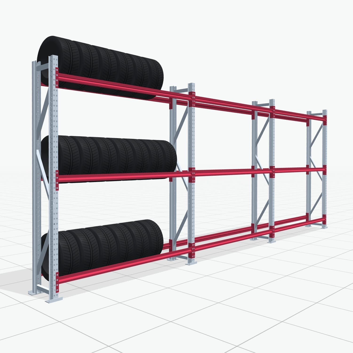 Bandenstellingen RSX 5000, H: 2.400 mm, B: 6.233 mm mm, D: 400 mm (13 - 15