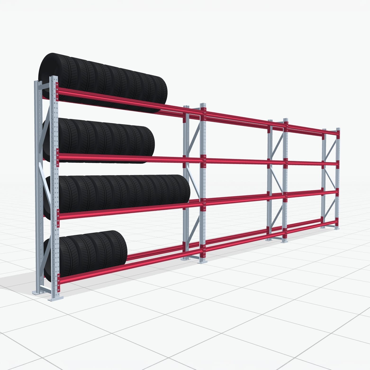 Bandenstellingen RSX 5000, H: 2.400 mm, B: 7.718 mm mm, D: 400 mm (13 - 15