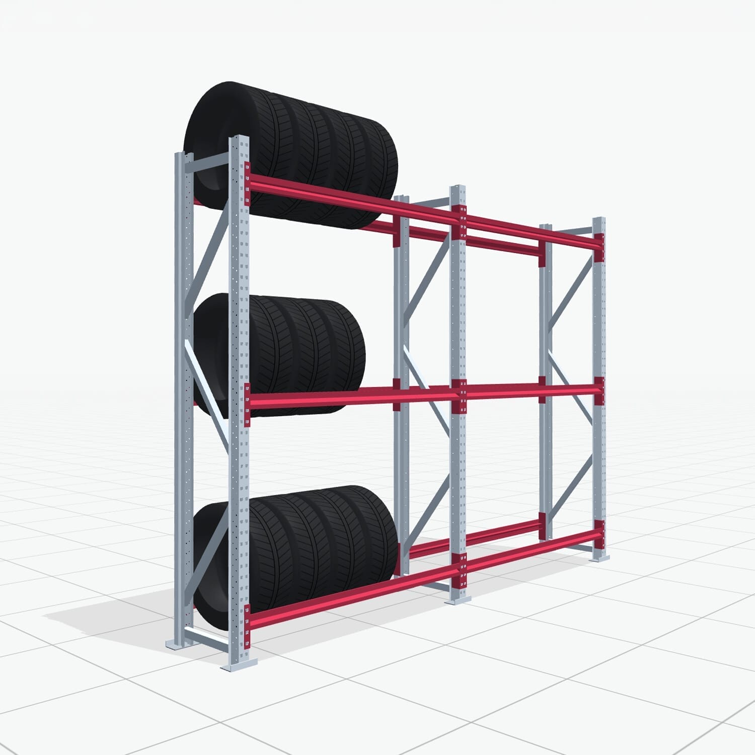 Bandenstellingen RSX 5000, H: 2.400 mm, B: 3.187 mm mm, D: 500 mm (16 - 18