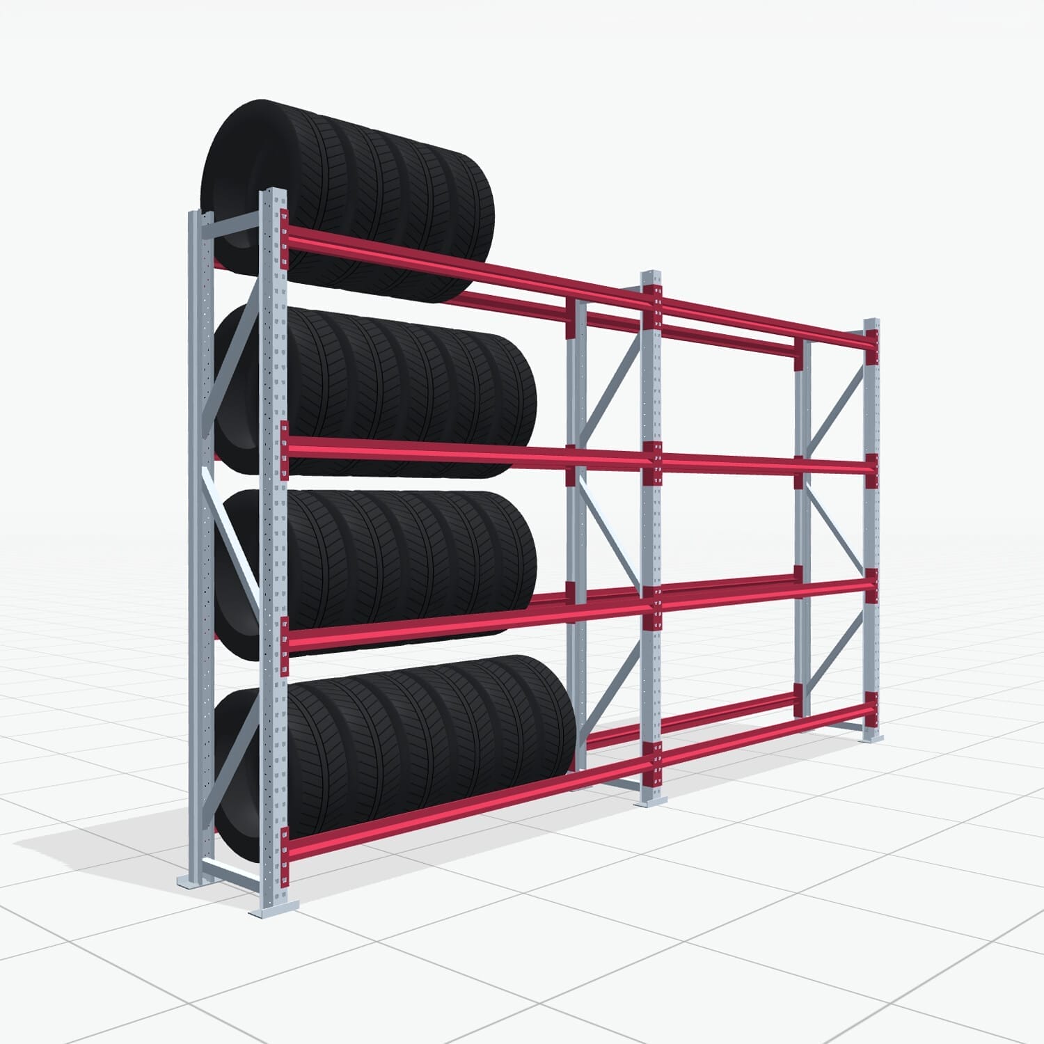 Bandenstellingen RSX 5000, H: 2.400 mm, B: 4.177 mm mm, D: 500 mm (16 - 18