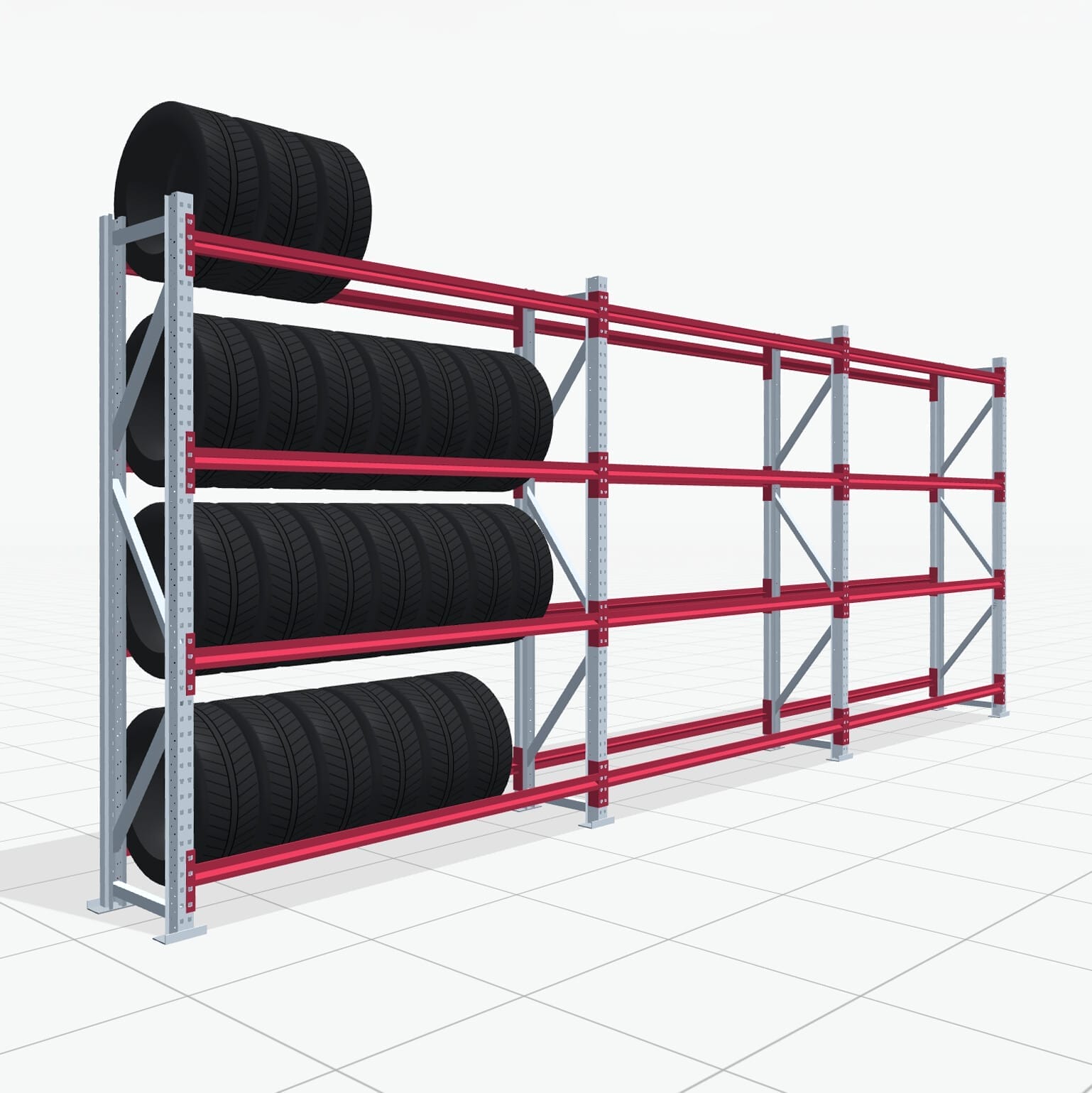 Bandenstellingen RSX 5000, H: 2.400 mm, B: 6.233 mm mm, D: 500 mm (16 - 18