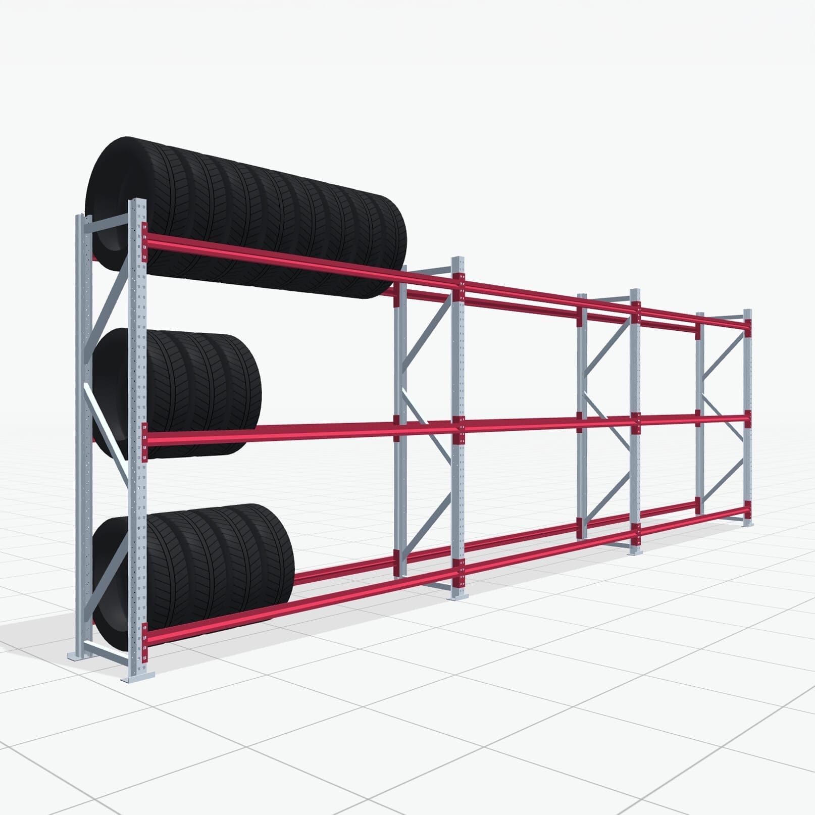 Bandenstellingen RSX 5000, H: 2.400 mm, B: 7.718 mm mm, D: 600 mm (19 - 21