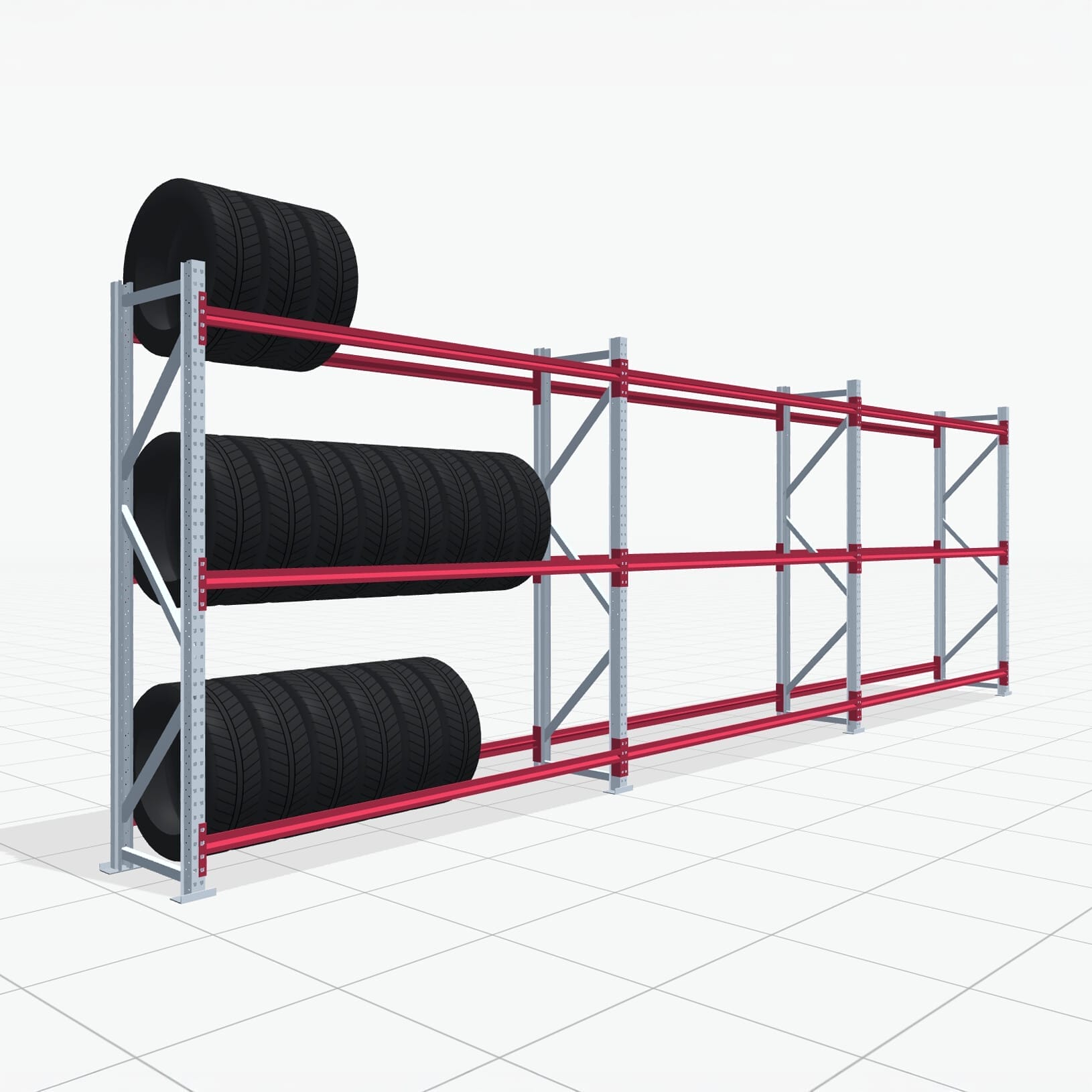 Bandenstellingen RSX 5000, H: 2.400 mm, B: 7.718 mm mm, D: 600 mm (19 - 21