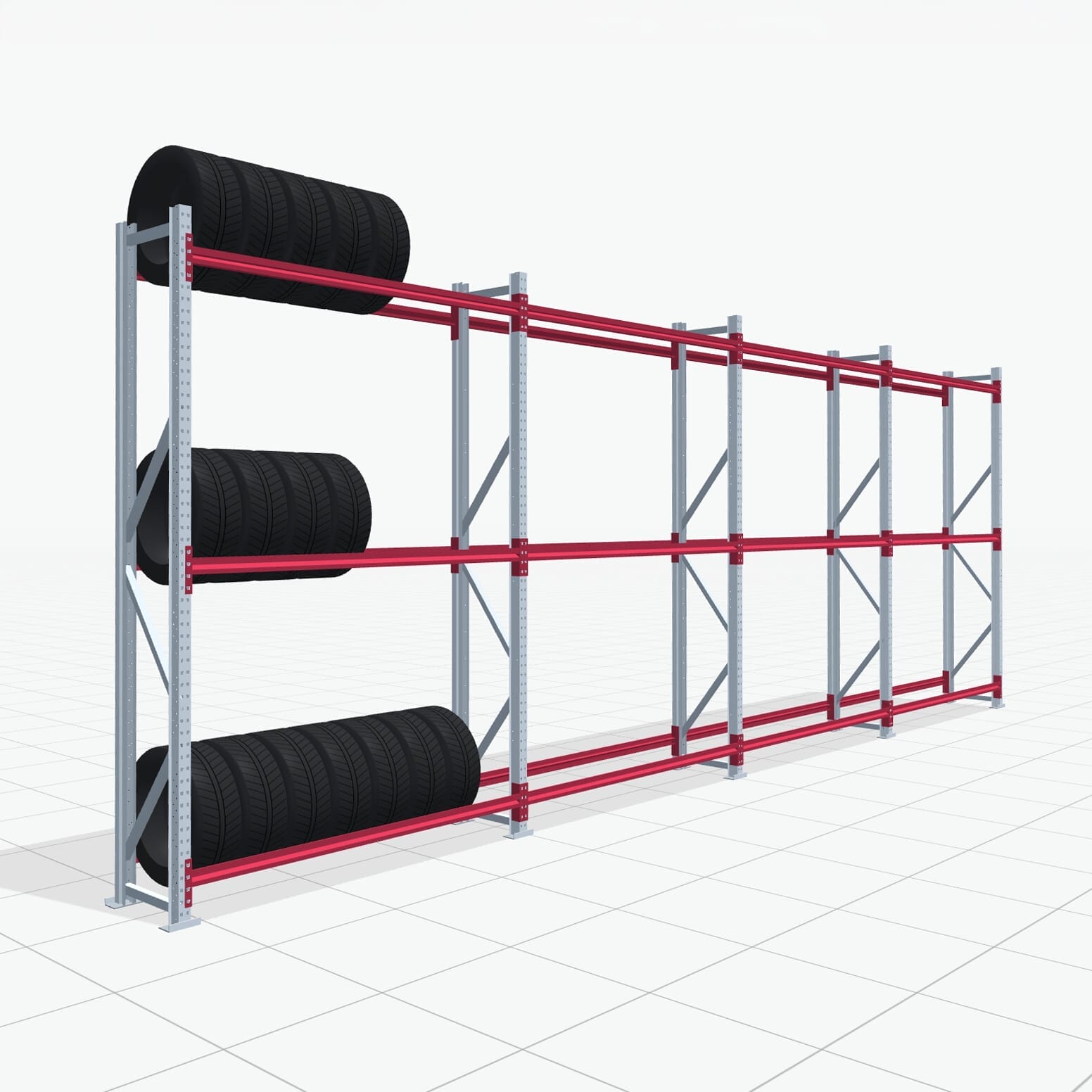 Bandenstellingen RSX 5000, H: 3.000 mm, B: 8.289 mm mm, D: 500 mm (16 - 18