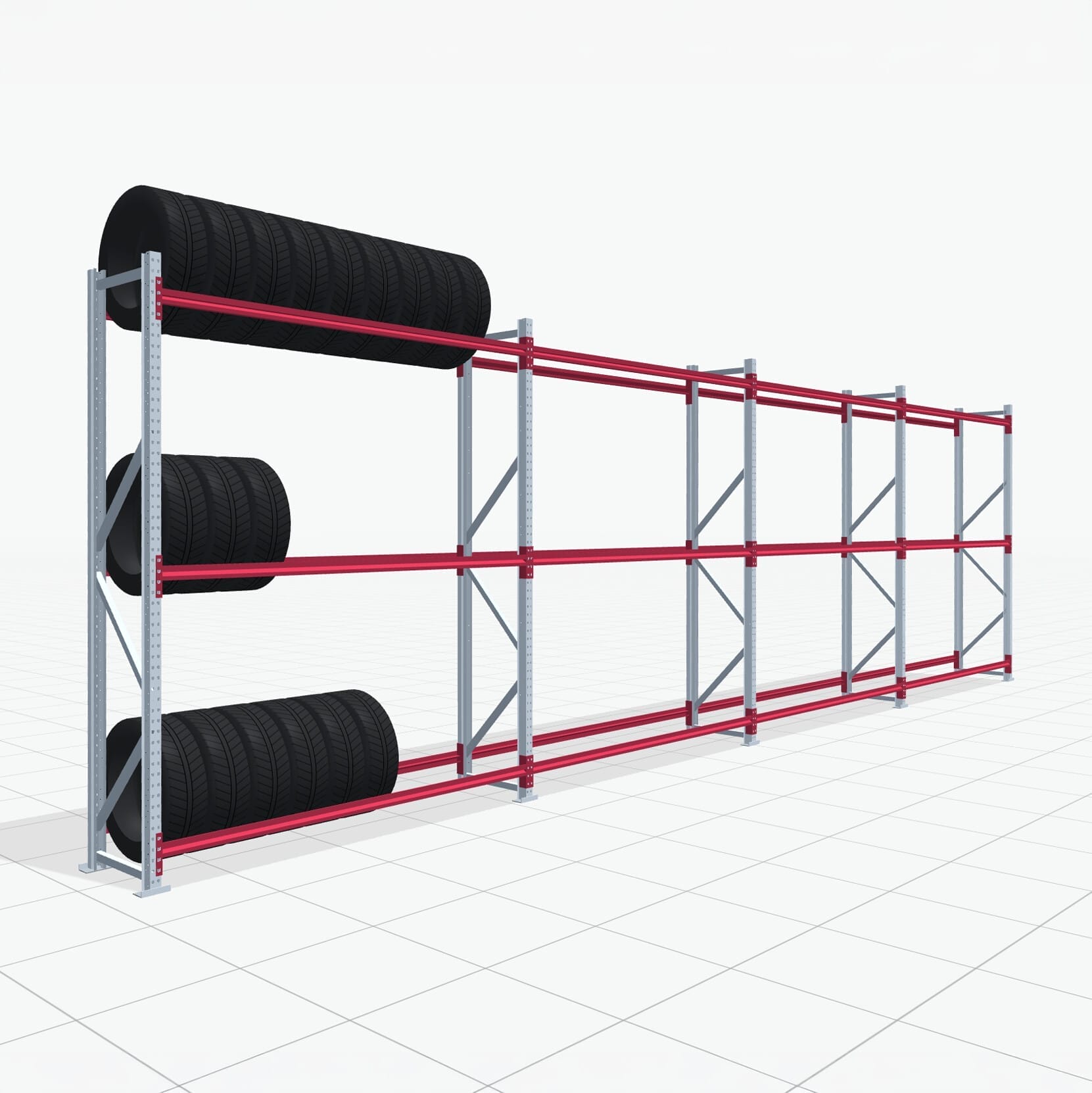 Bandenstellingen RSX 5000, H: 3.000 mm, B: 10.269 mm mm, D: 600 mm (19 - 21