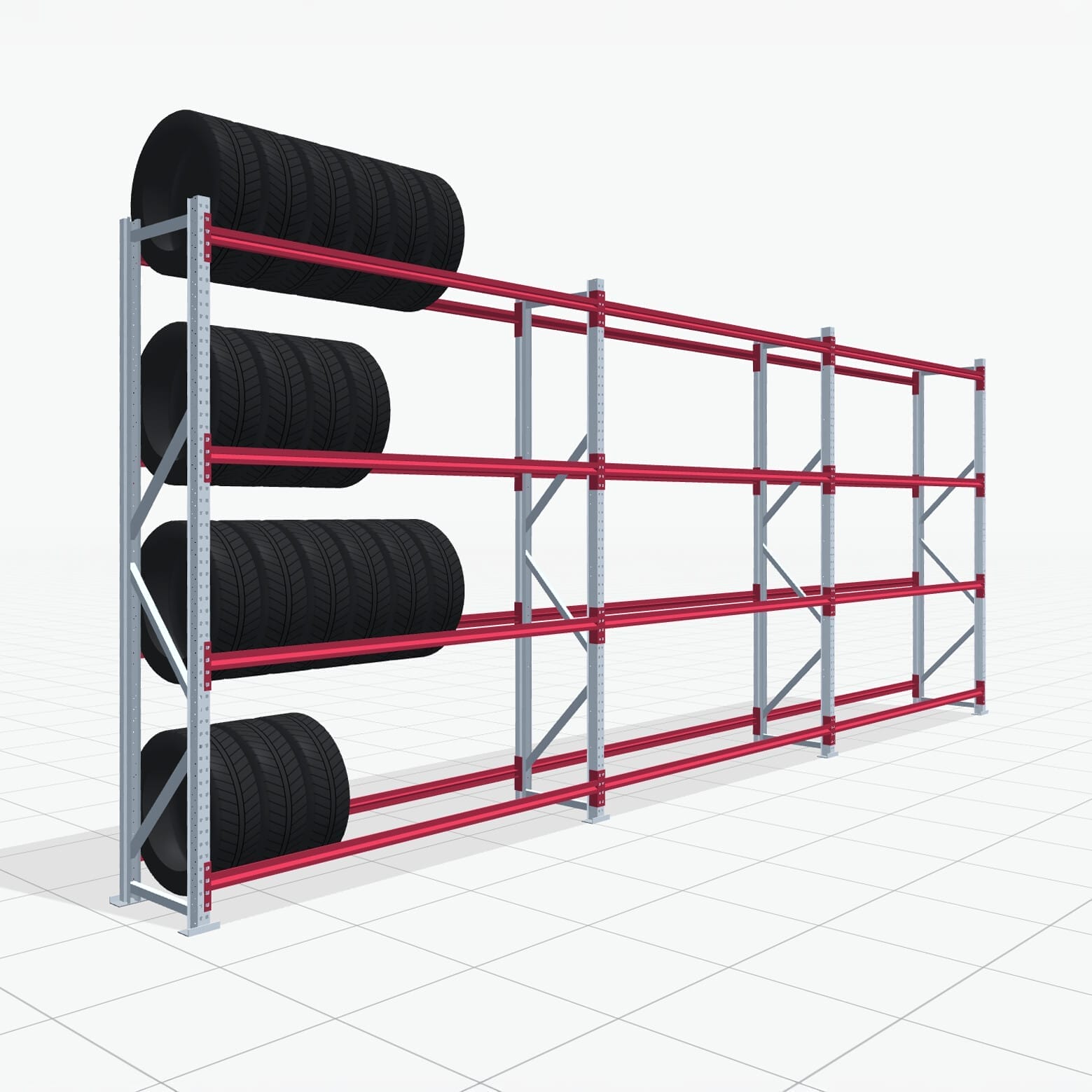 Bandenstellingen RSX 5000, H: 3.000 mm, B: 7.718 mm mm, D: 600 mm (19 - 21